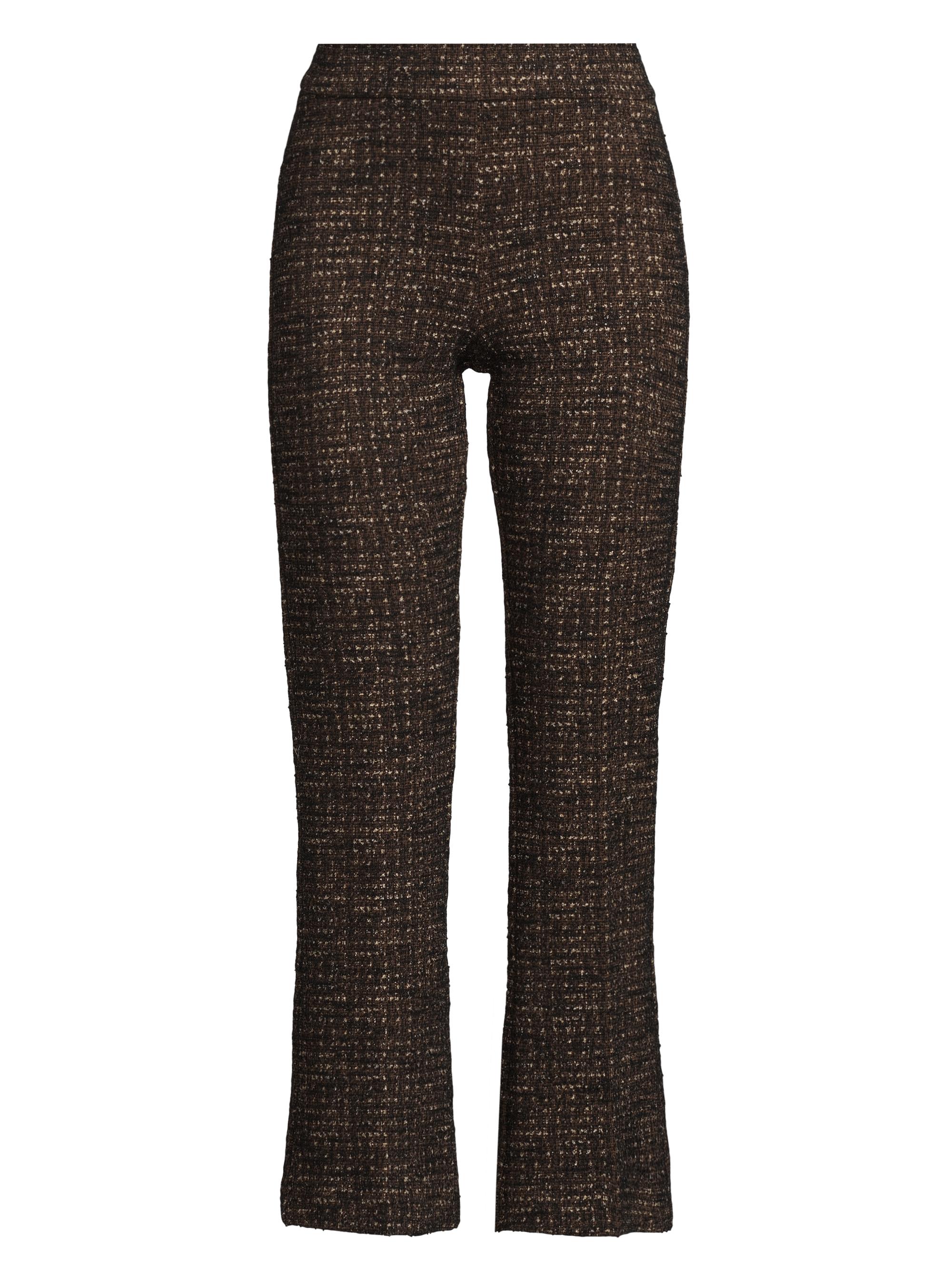 Avenue Montaigne Women's Bouclé Tweed Flared Crop Pants - Brown Glitz