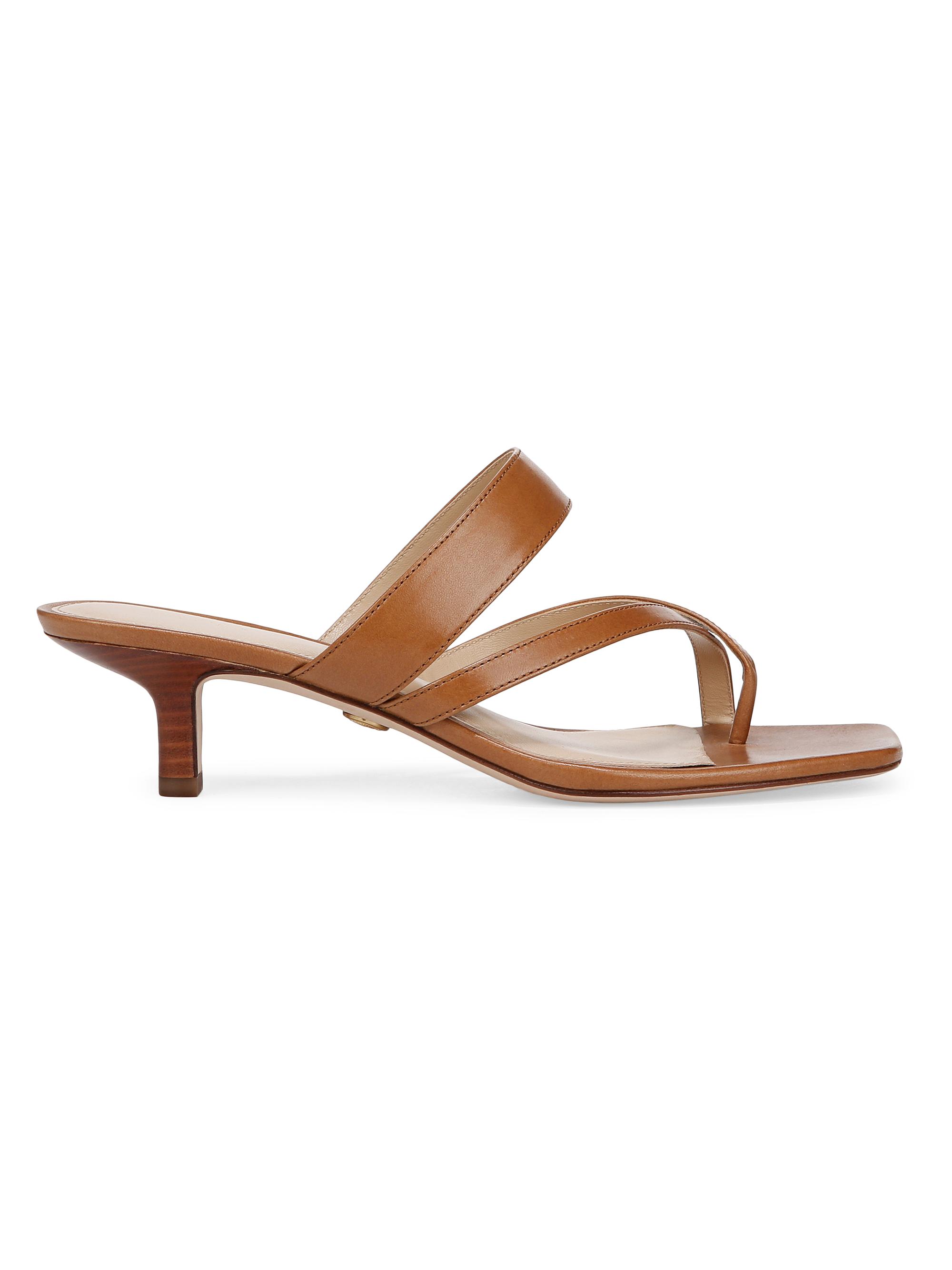 Veronica Beard Women's Alanis 45MM Leather Sandals - Honey Tan