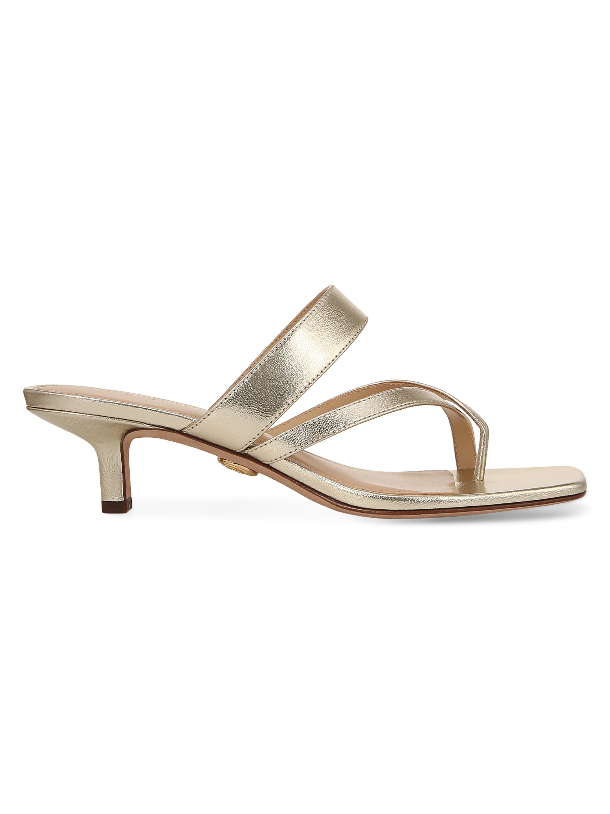 Veronica Beard Women's Alanis Leather Slide Sandals - Platinum