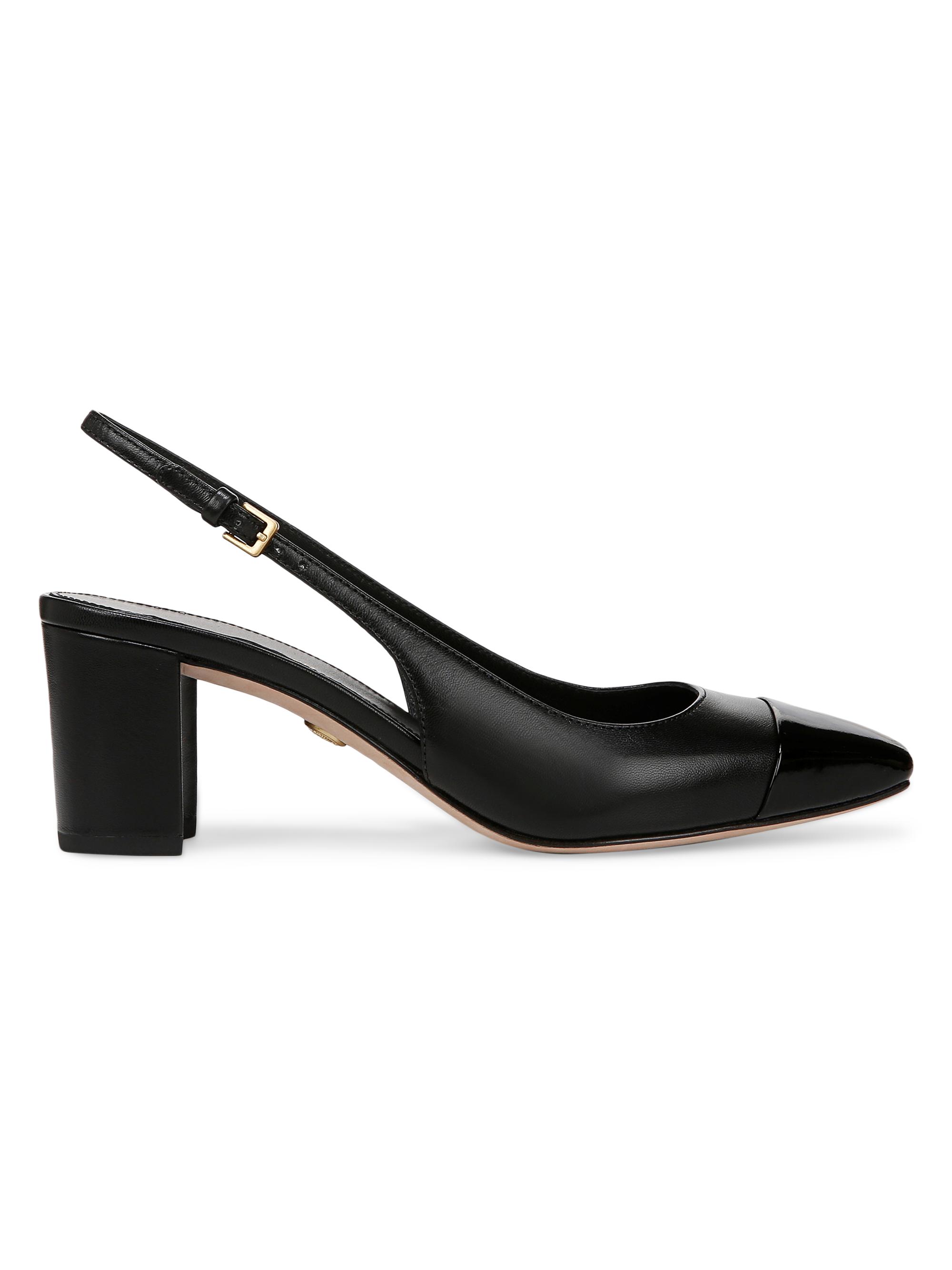 Veronica Beard Women's Cecile Leather Slingback Pumps - Black