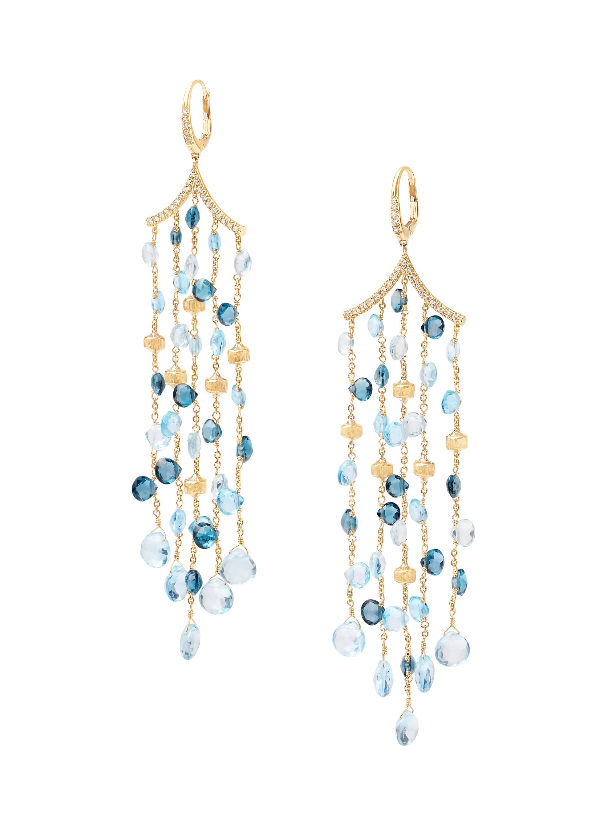 Marco Bicego Women's Paradise Topaz 18K Yellow Gold, 0.44 TCW & Mixed Topaz Five-Strand Chandelier Earrings - Yellow Gold