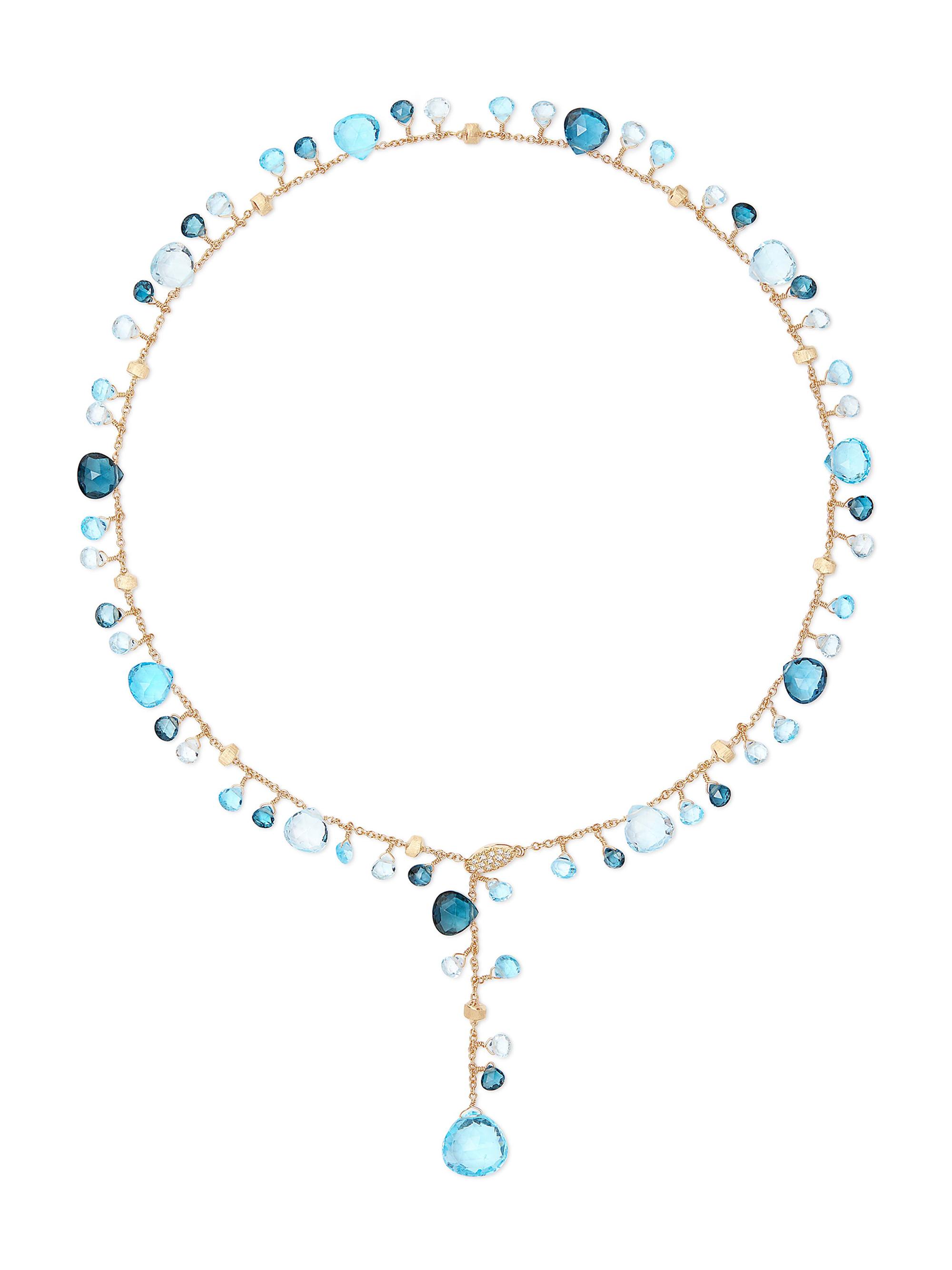 Marco Bicego Women's Paradise Topaz 18K Yellow Gold, 0.10 TCW Diamond & Mixed Topaz Lariat Necklace - Yellow Gold
