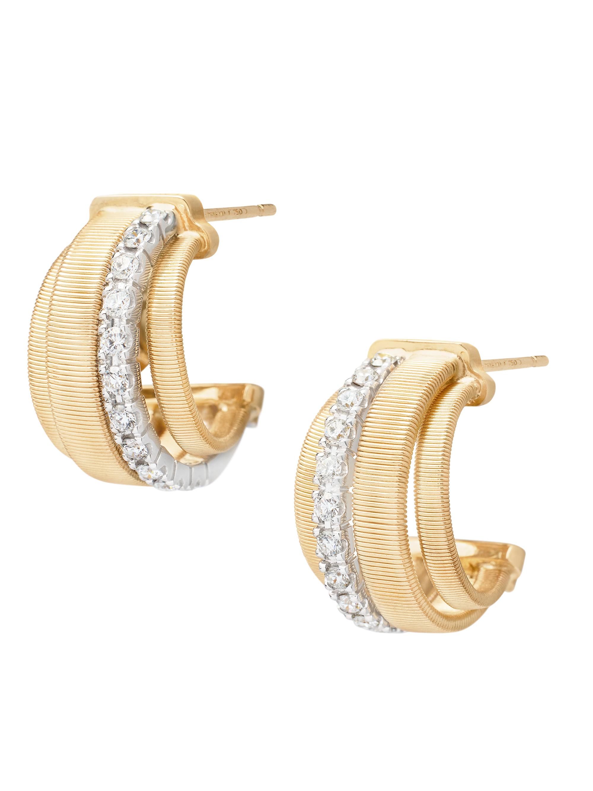 Marco Bicego Women's Masai Two-Tone 18K Gold & 0.44 TCW Diamond Coil Huggie Hoop Earrings - Yellow Gold
