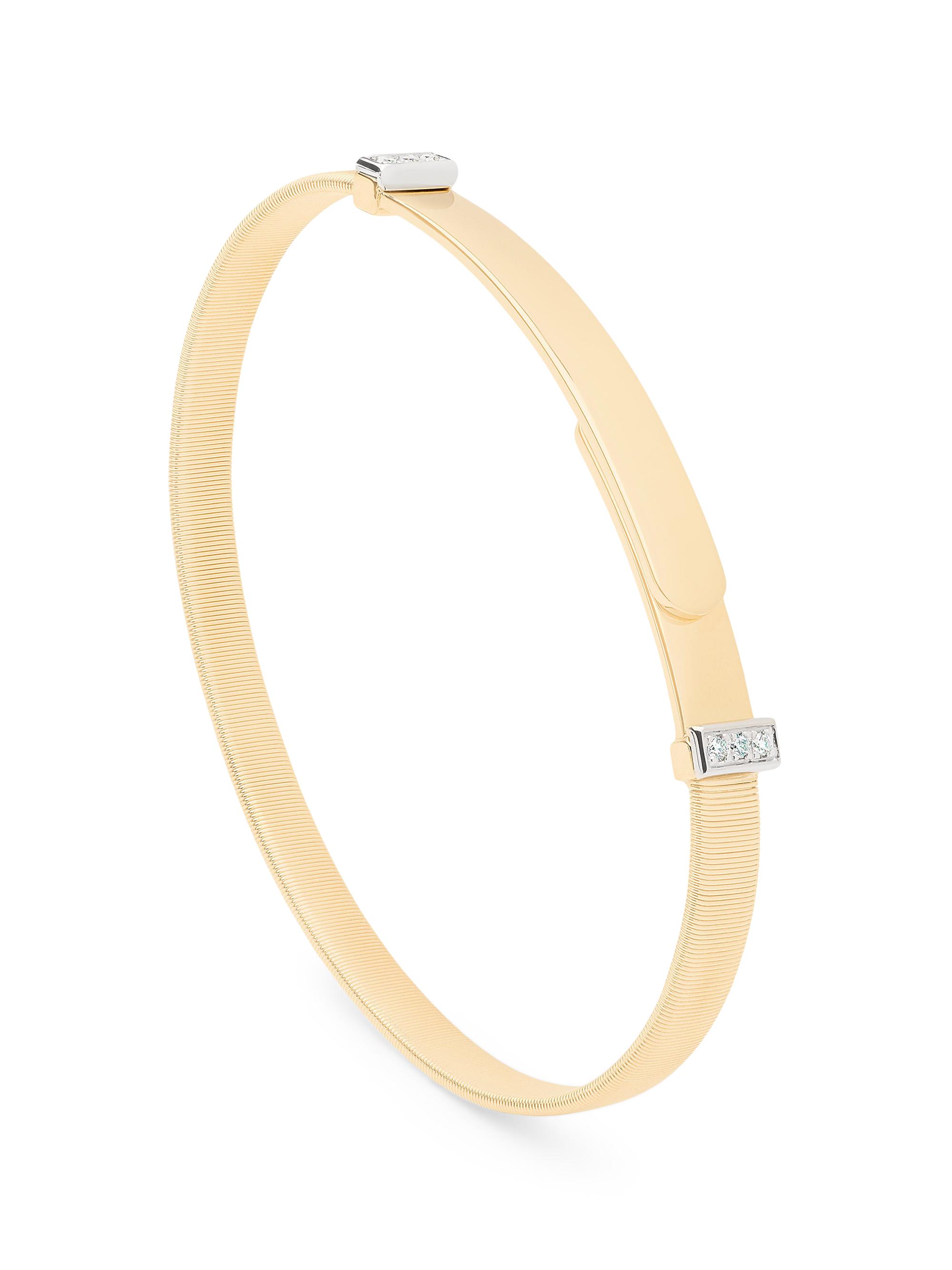 Marco Bicego Women's Masai Two-Tone 18K Gold & 0.06 TCW Diamond Thin Coil Bangle - Yellow Gold