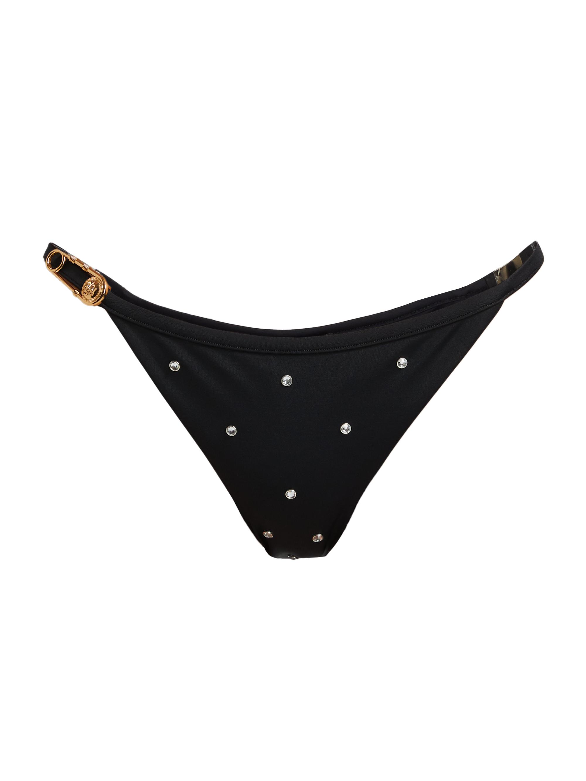Versace Women's Pin Diamante Bikini Bottom - Black Crystal