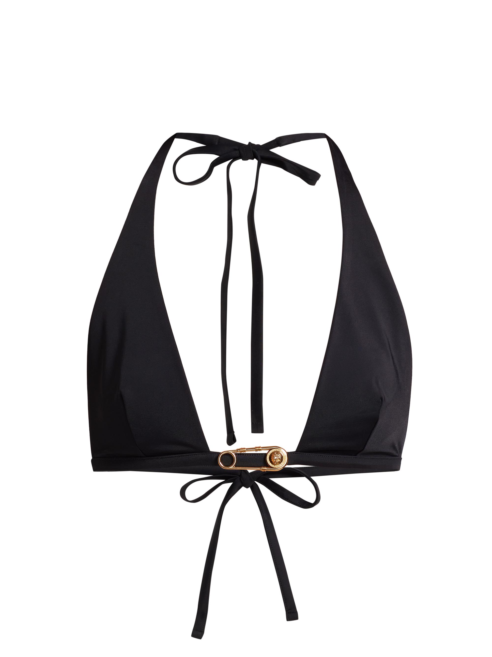 Versace Women's Pin Triangle Bikini Top - Black