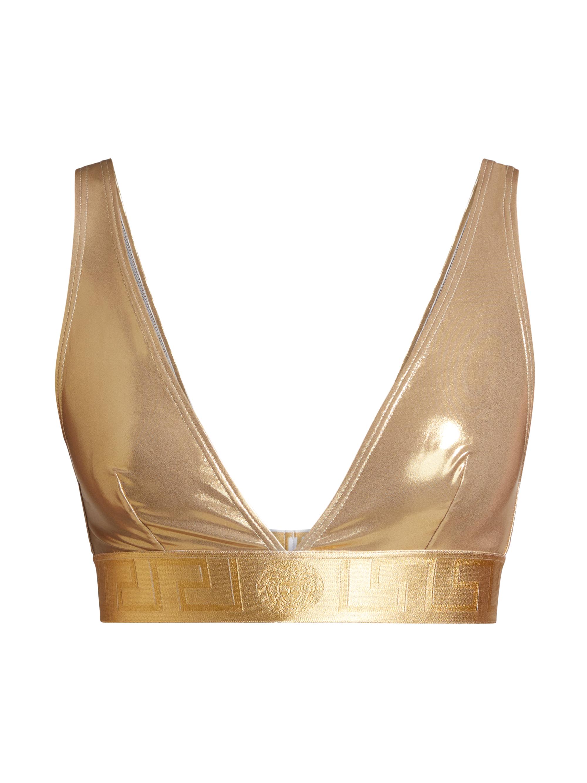 Versace Women's Laminated Bikini Top - Oro Oro