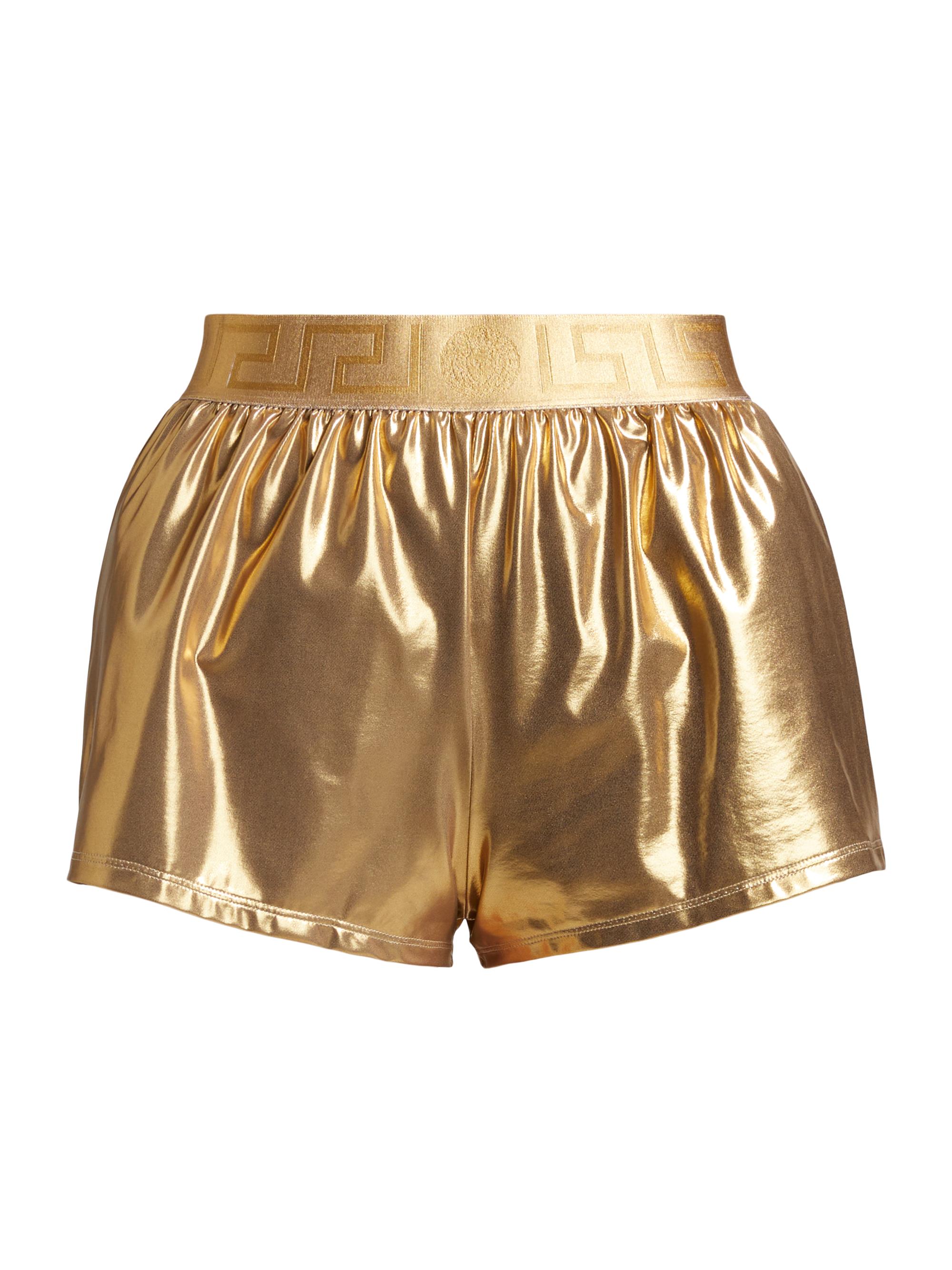 Versace Women's Metallic Greek Key Swimshorts - Oro Oro