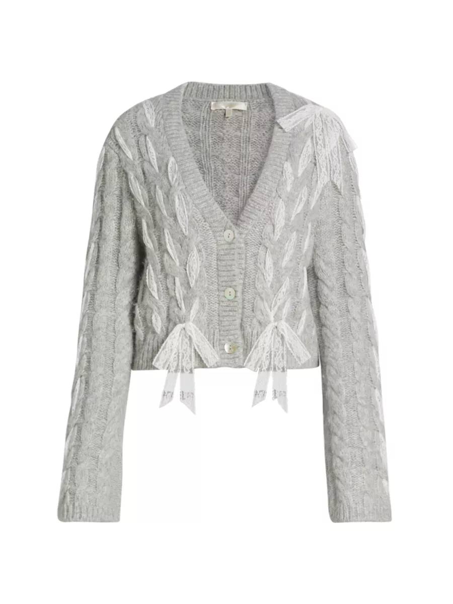 Vneck knit compact cardigan – louren store