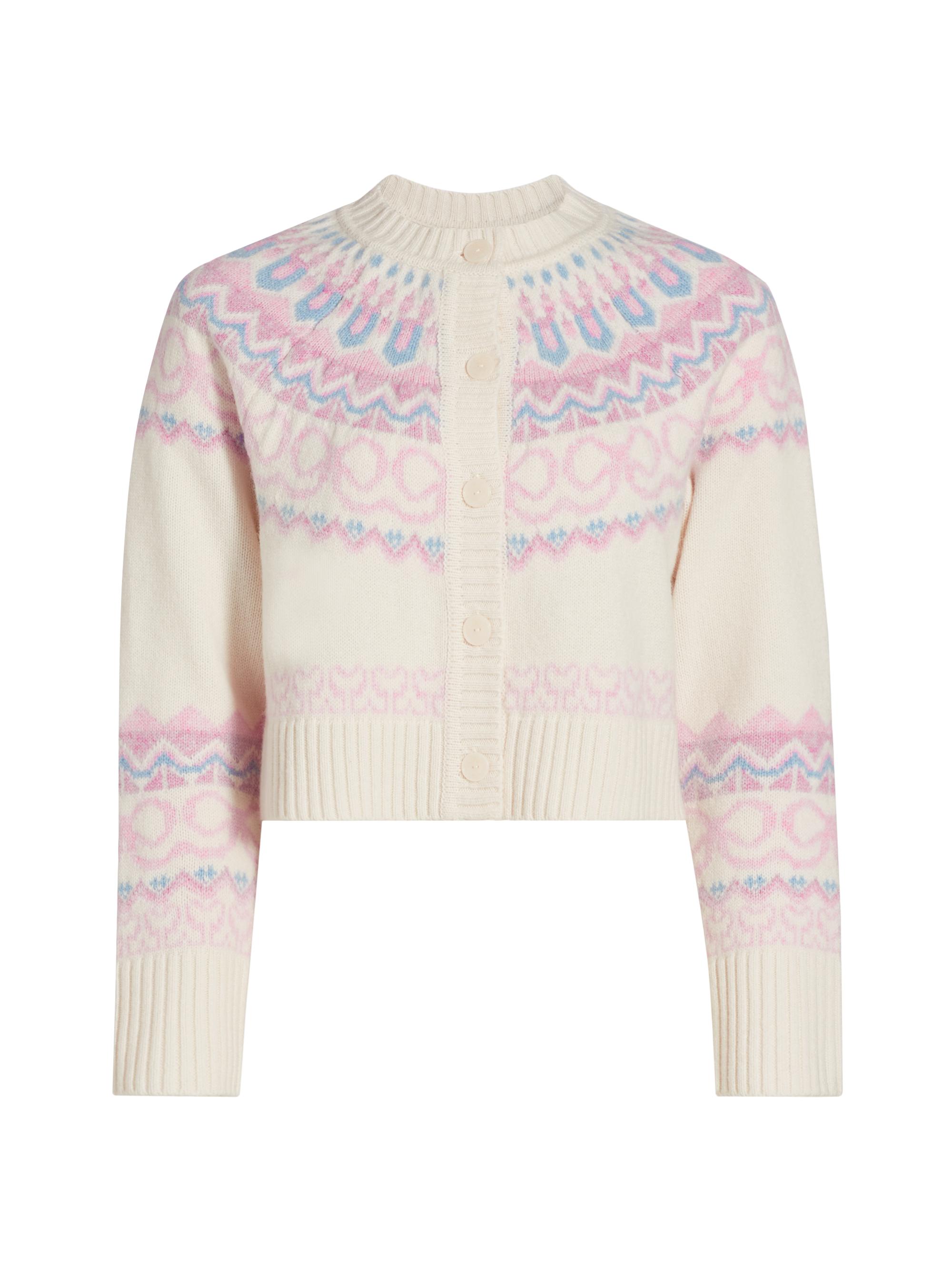 LoveShackFancy Women's Shantae Fair Isle Cardigan - Confetti Cake