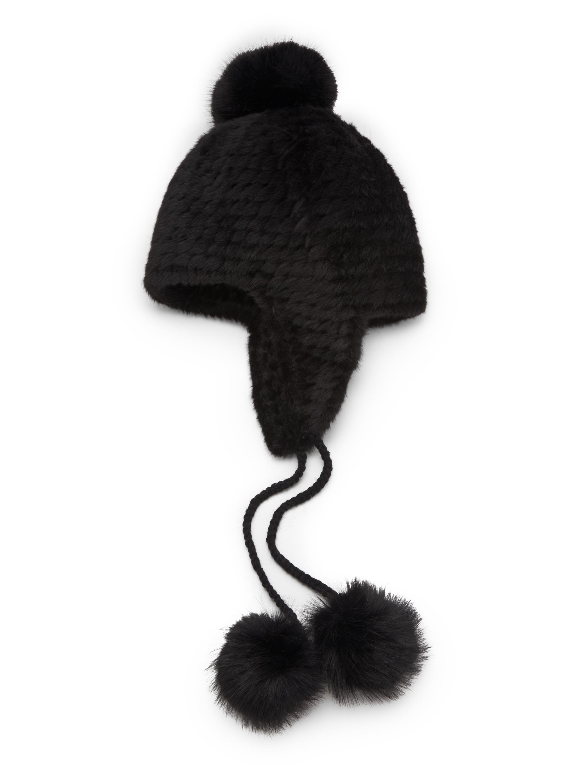 Jocelyn Women's Faux Mink Trapper Hat - Black