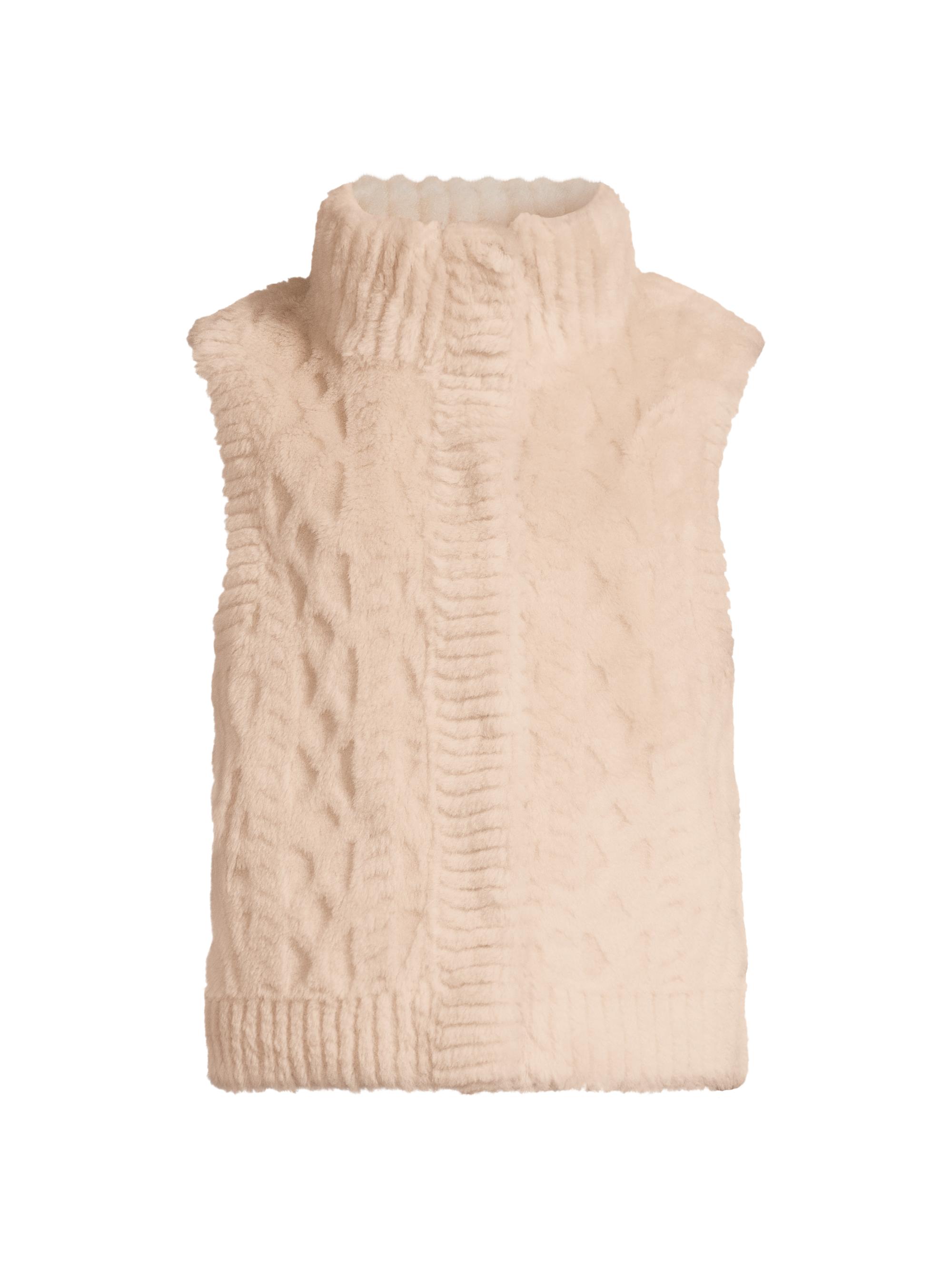 Jocelyn Women's Textured Wool Cardigan Vest - Palomino