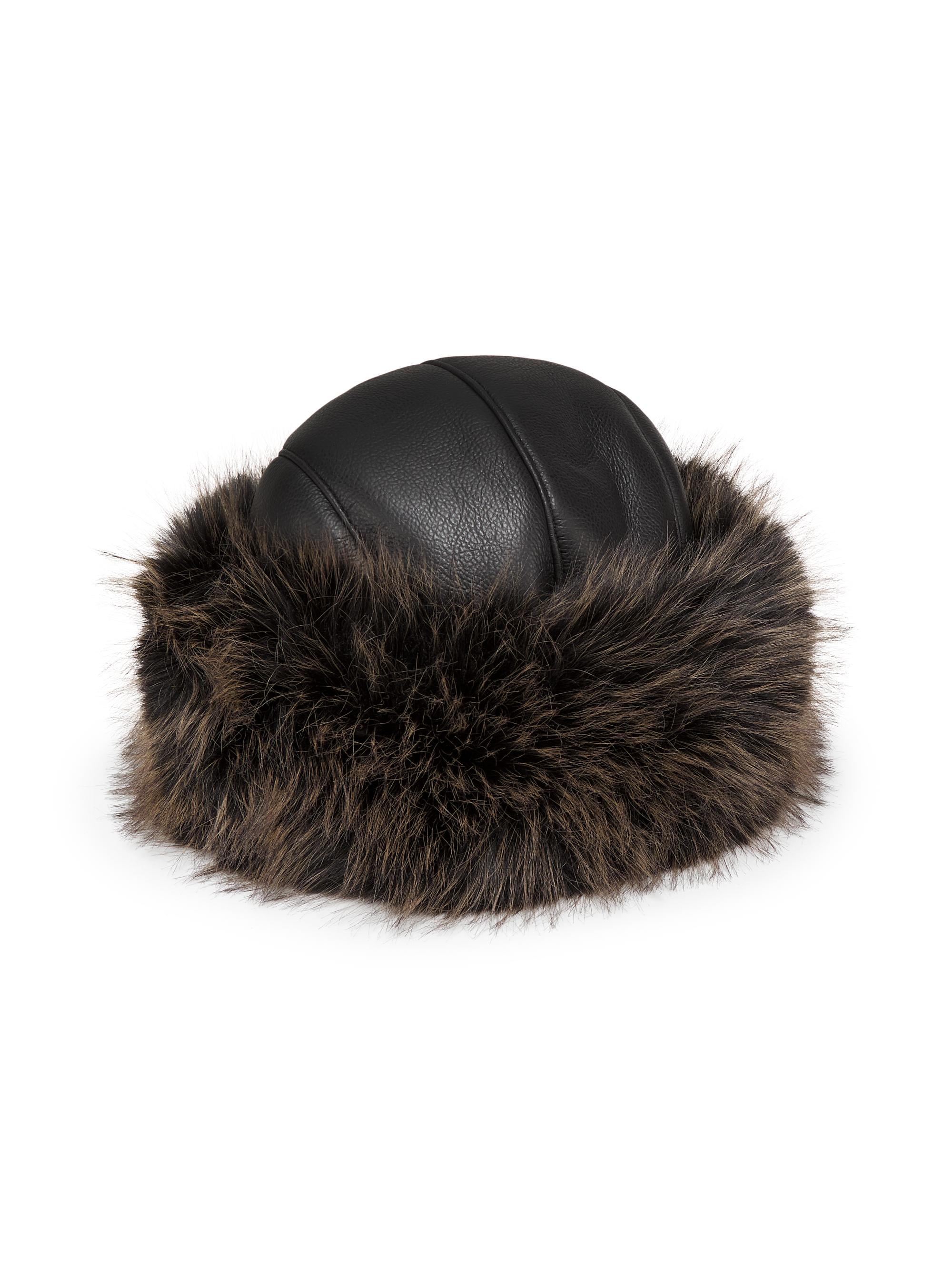 Jocelyn Women's Faux Shearling & Fur Roller Hat - Chestnut