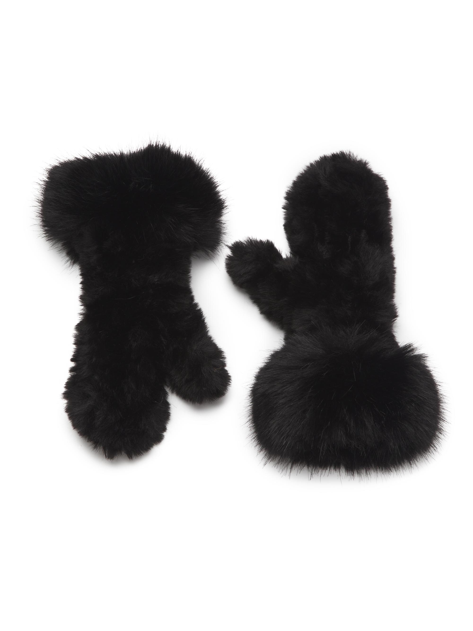 Jocelyn Embellished Faux Fur Ear Muffs  Jocelyn Earmuffs Black Star Jocelyn Faux Fur Puffy Gray Winter Knit Ear Muffs New Tags  main image 2