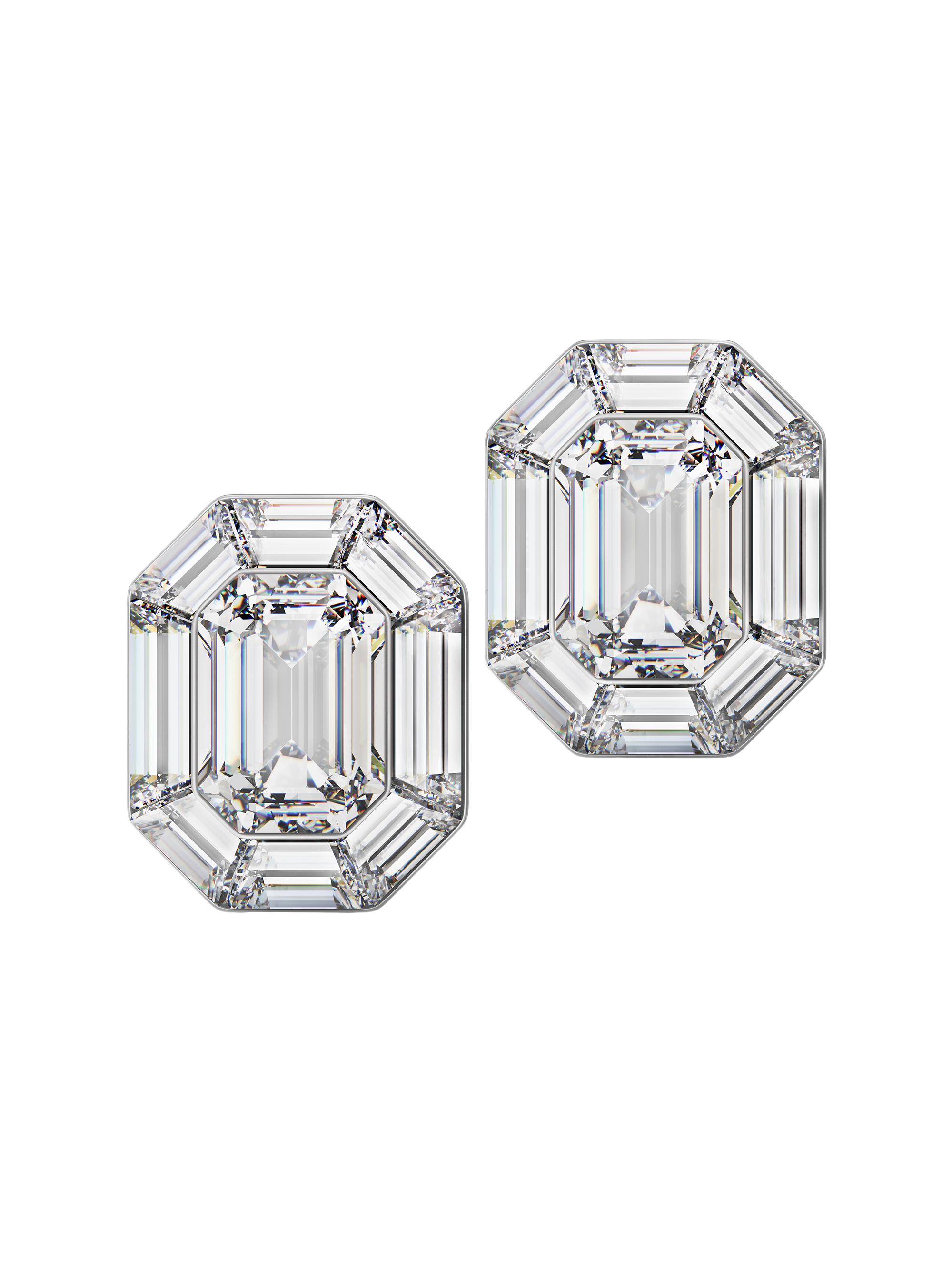 Swarovski Women's Lucent Rhodium-Plated & Crystal Clip-On Earrings - Silver
