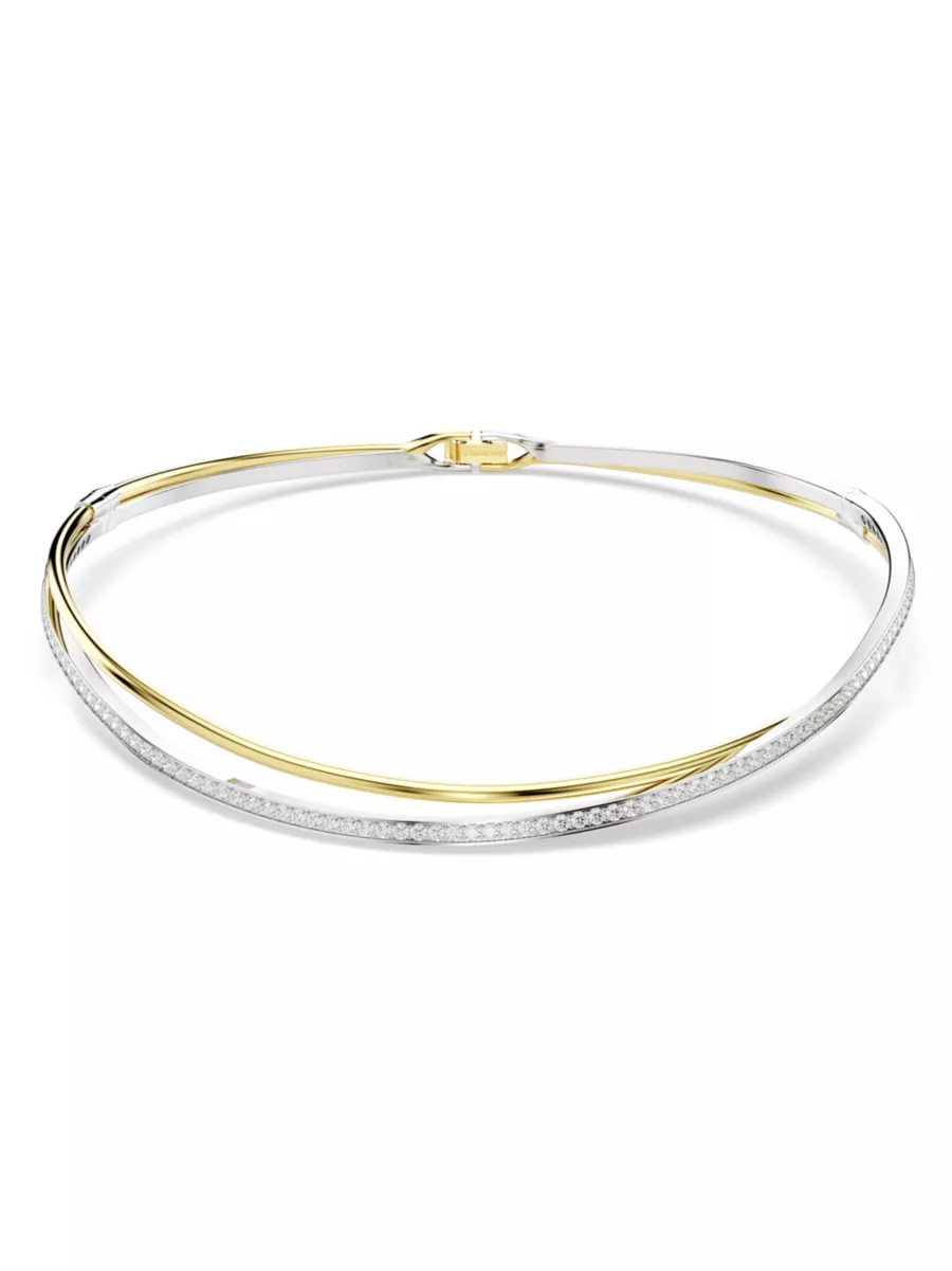 Shop Swarovski Hyperbola Rhodium-Plated, Goldtone & Crystal Choker | Saks Fifth Avenue Shop Swarovski Hyperbola Rhodium-Plated, Goldtone & Crystal Choker | Saks Fifth Avenue