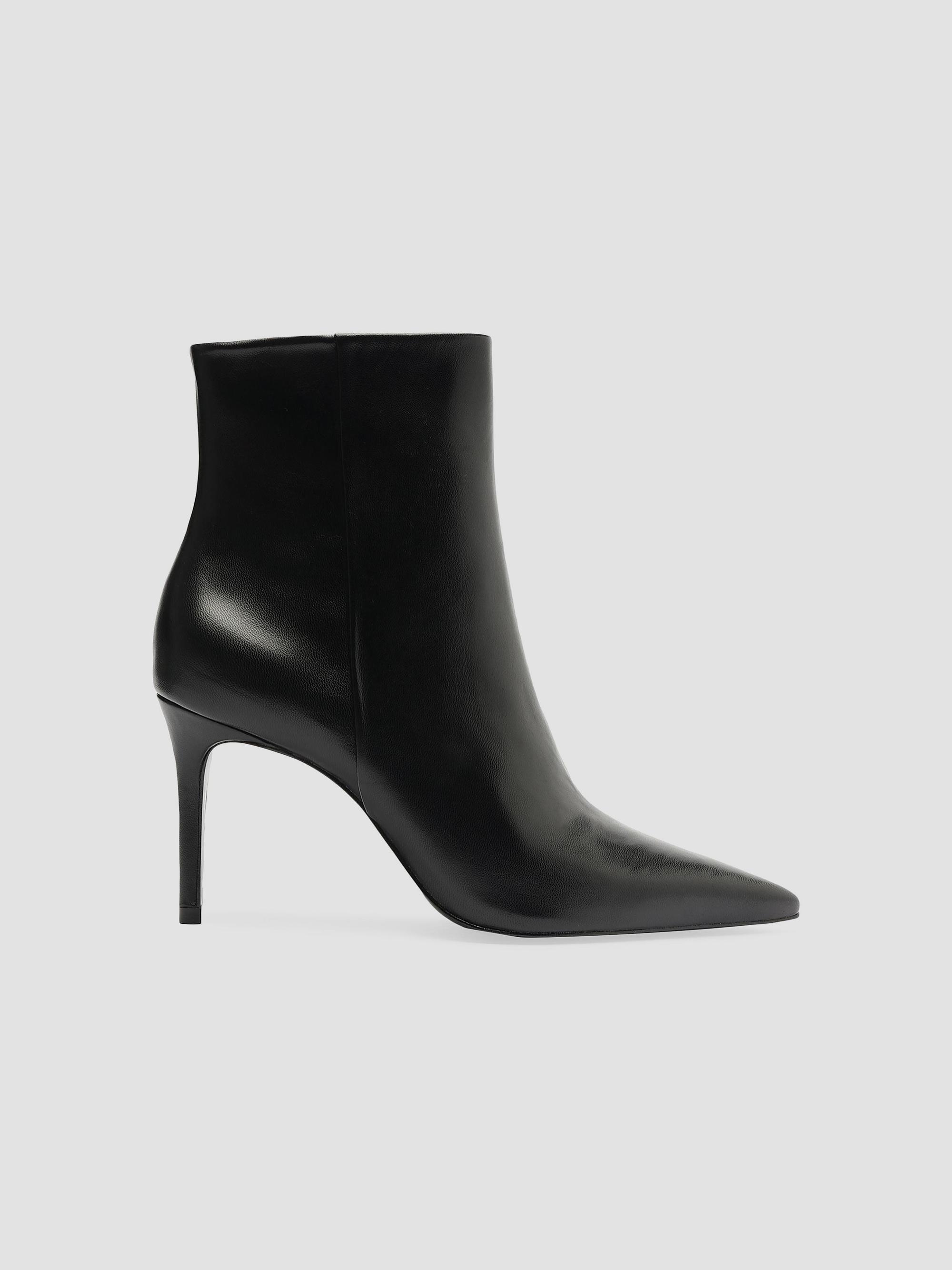 Schutz Women's Mikki 85MM Leather Stiletto Booties - Black | Thumbnail 10