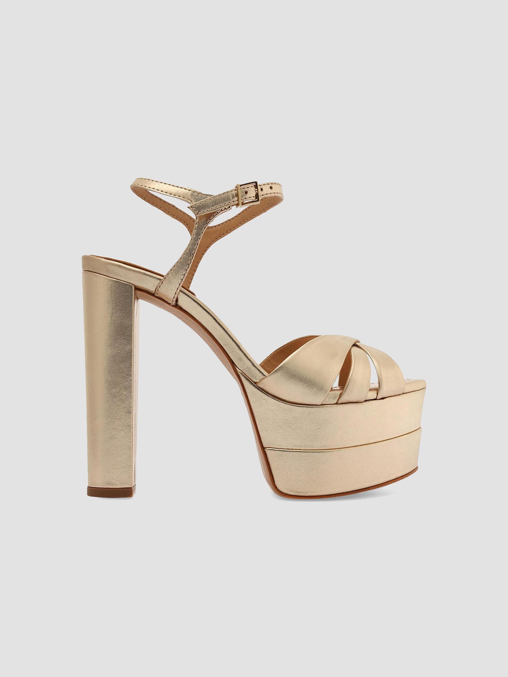 Schutz Women's Keefa 140MM Metallic Leather Platform Sandals - Platina | Thumbnail 8