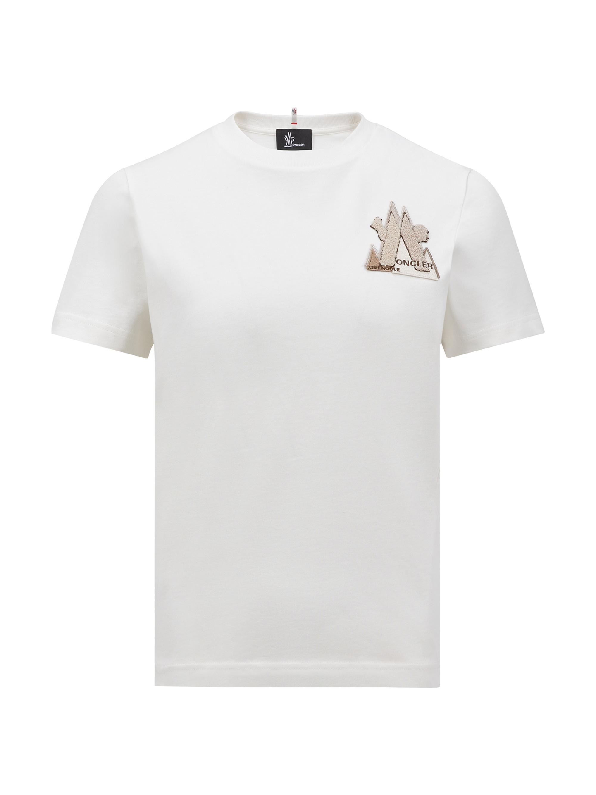 Moncler Grenoble Women's Cotton Logo Short Sleeve T-Shirt - White