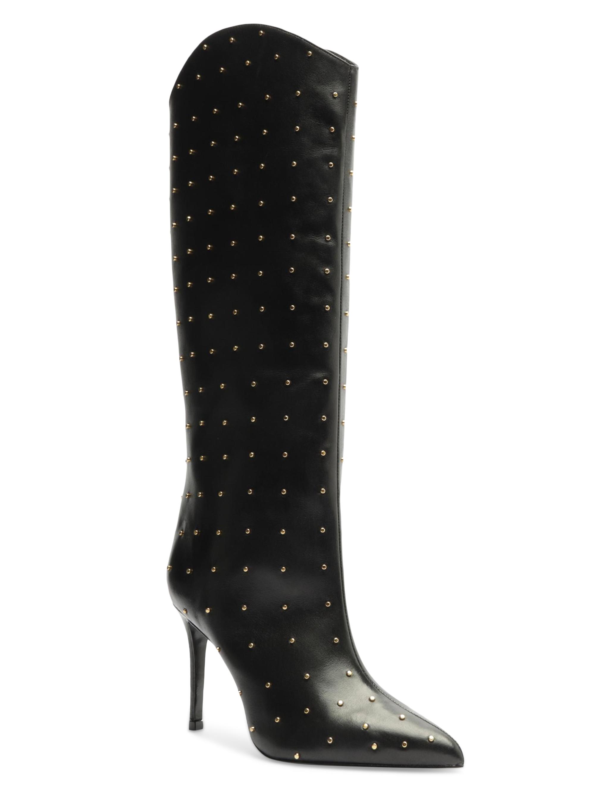 Schutz Women's Maryana 90MM Studded Leather Boots - Black