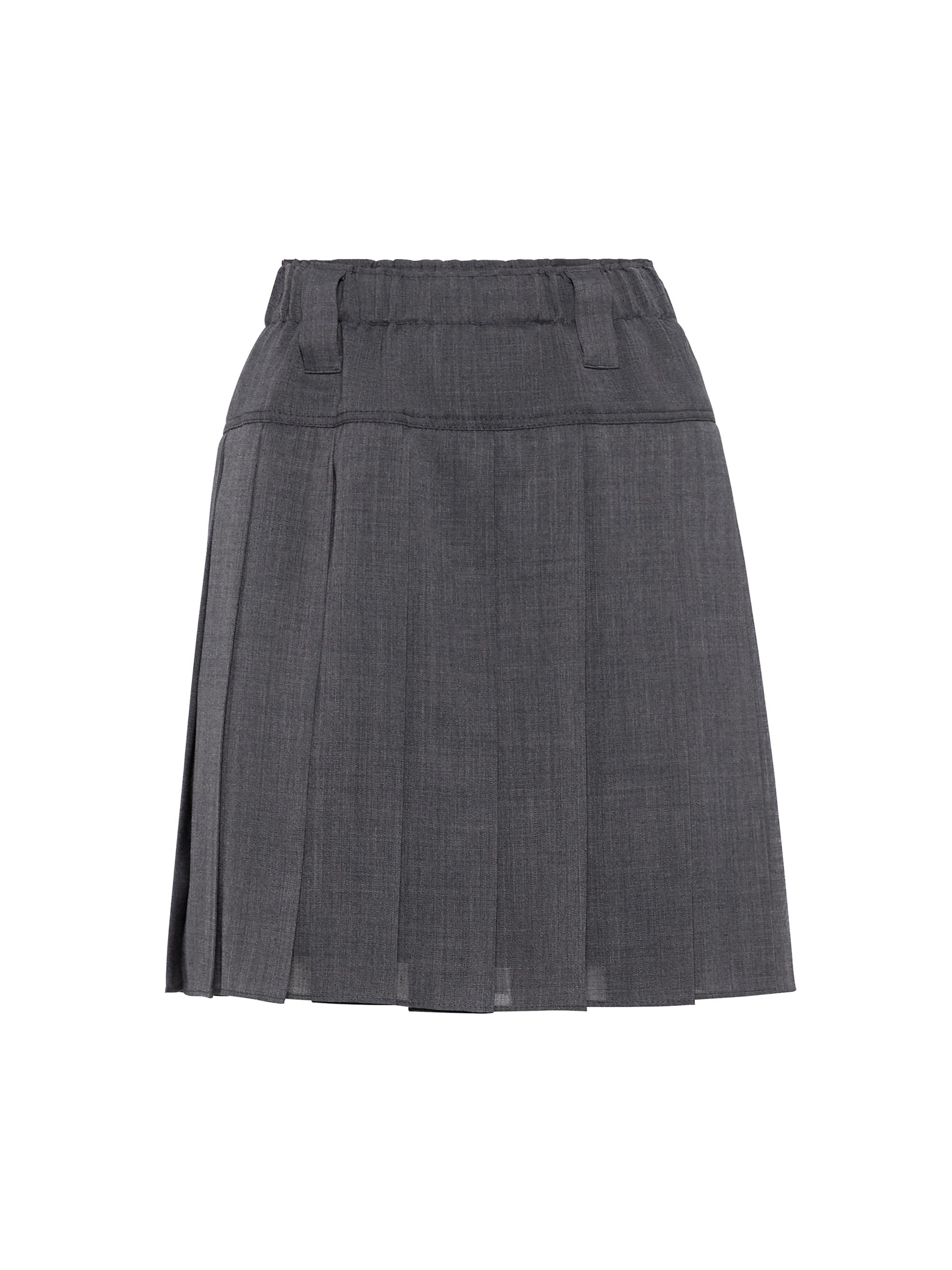 Brunello Cucinelli Women's Pleated Virgin Wool Organza Mini Skirt - Medium Grey