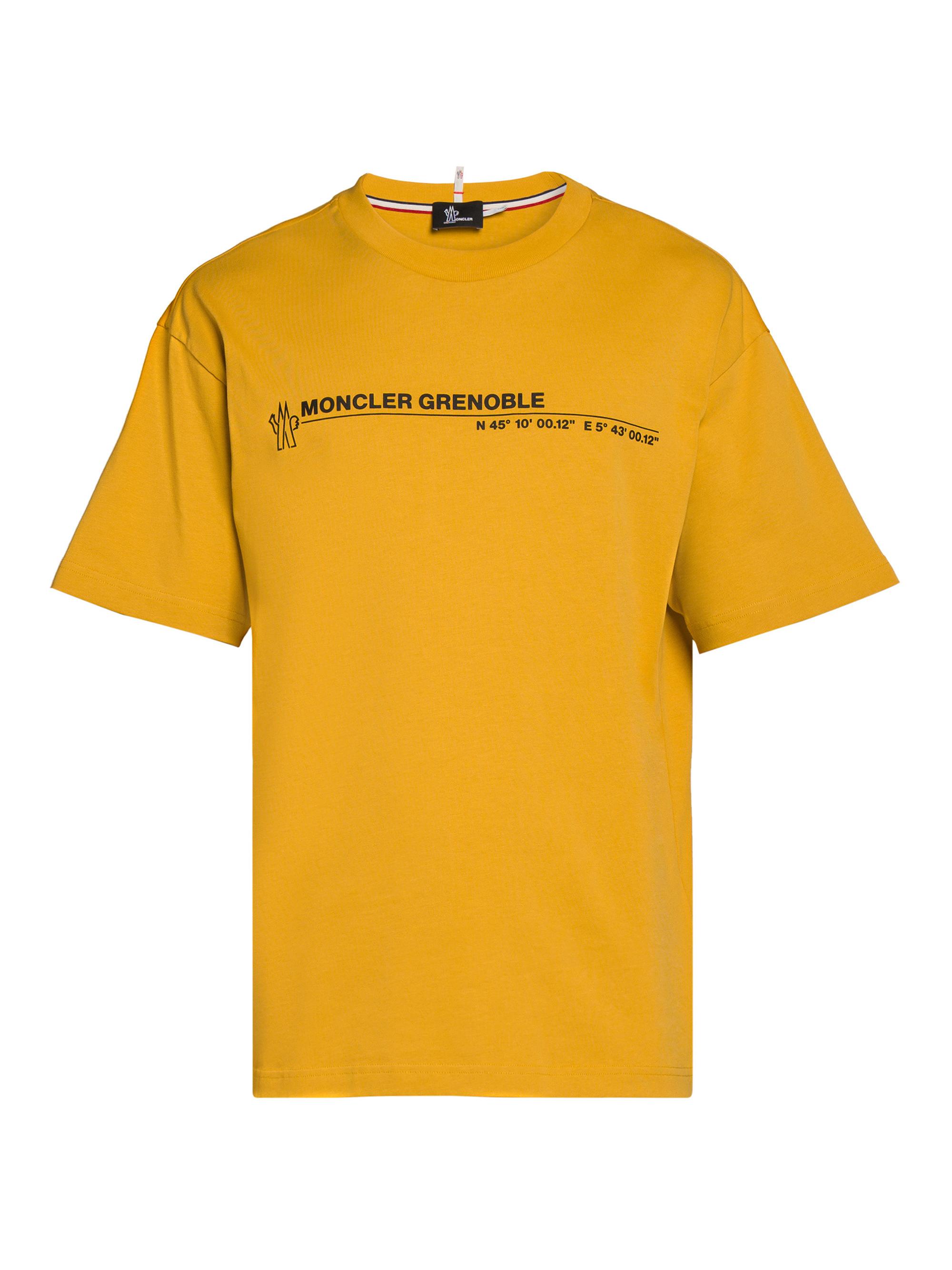 Moncler Grenoble Men's Short Sleeve Coordinates Logo T-Shirt - Yellow