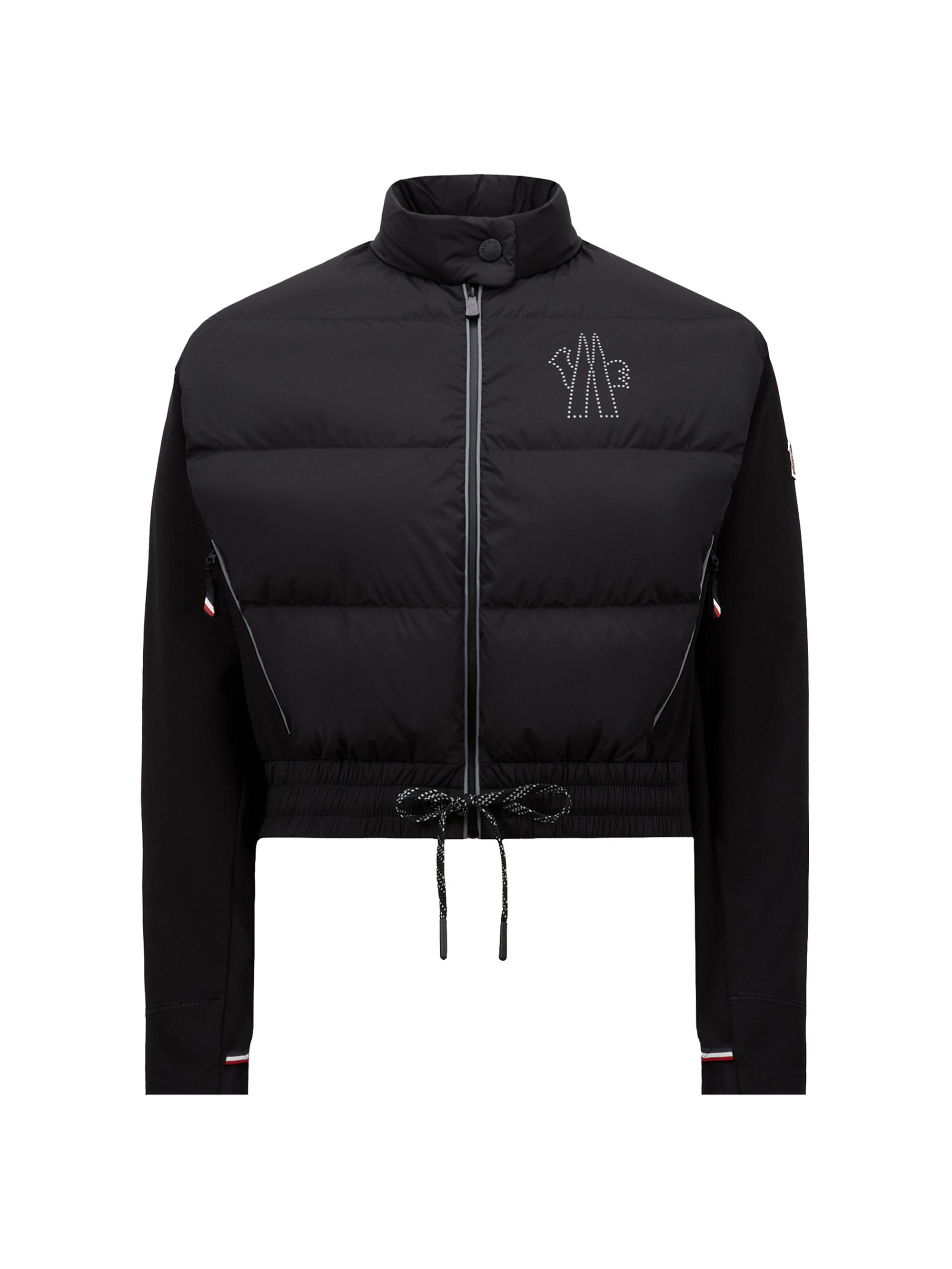 Moncler Grenoble Women's Jersey Down Knit Zip Up Cardigan - Black