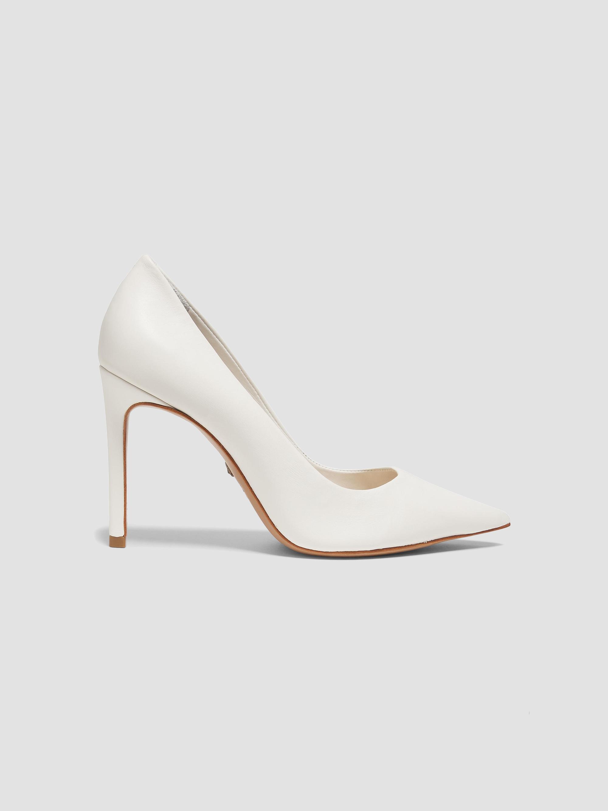 Schutz Women's Lou 100MM Leather Stiletto Pumps - White | Thumbnail 7