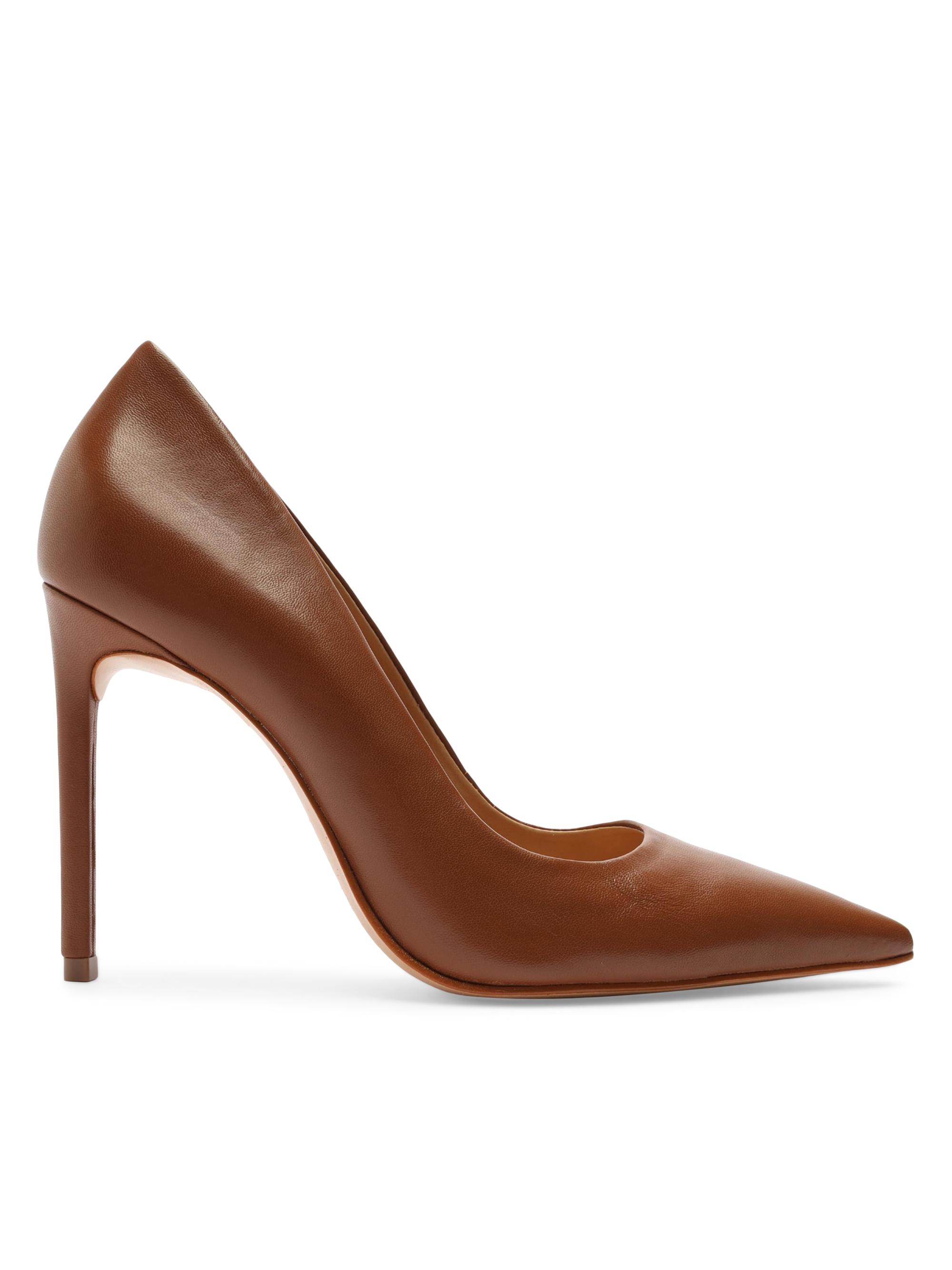 Schutz Women's Lou 100MM Leather Stiletto Pumps - Wood | Thumbnail 10