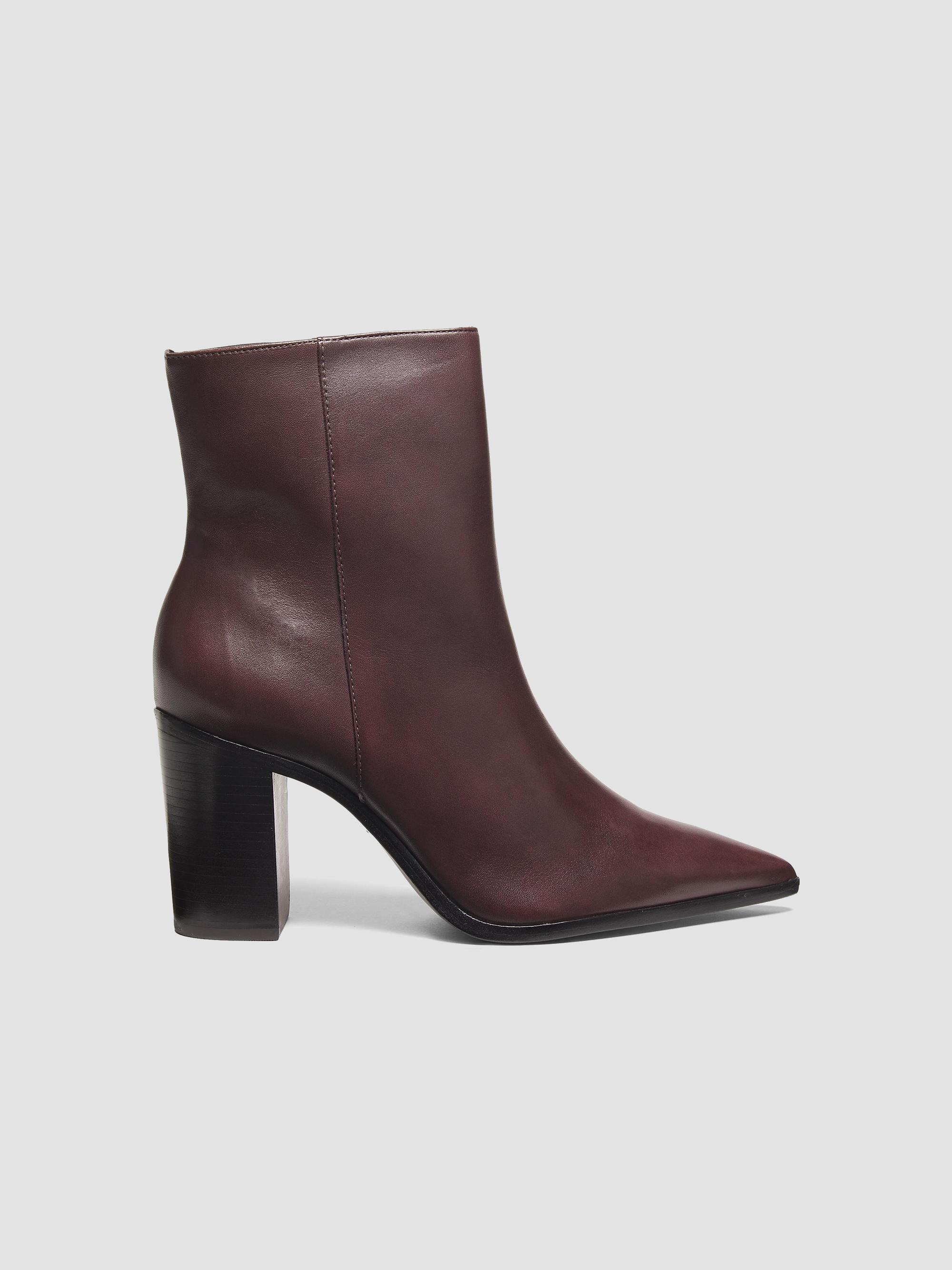 Schutz Women's Mikki 85MM Block-Heel Leather Booties - Dark Chocolate | Thumbnail 7