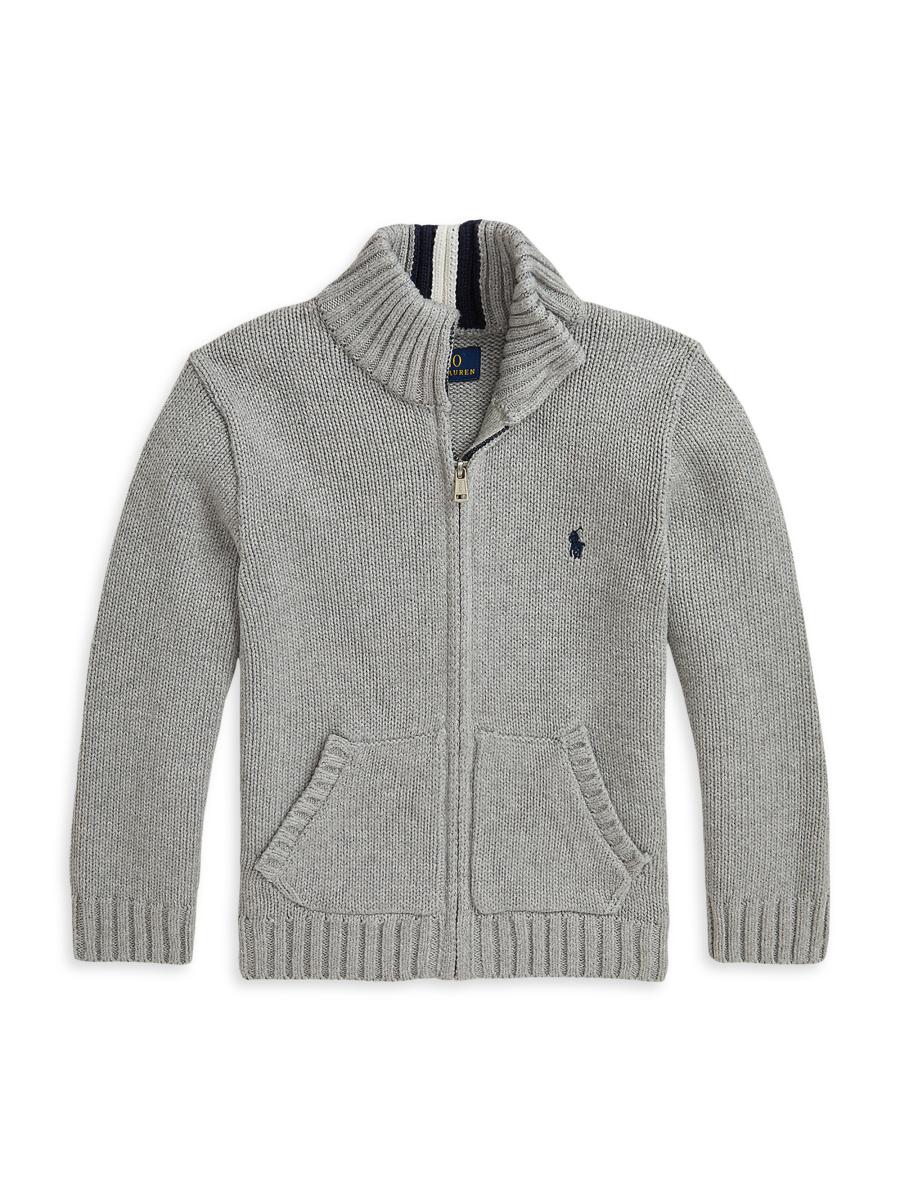 Mininio Boys Knitted Zip Up Jacket in Beige