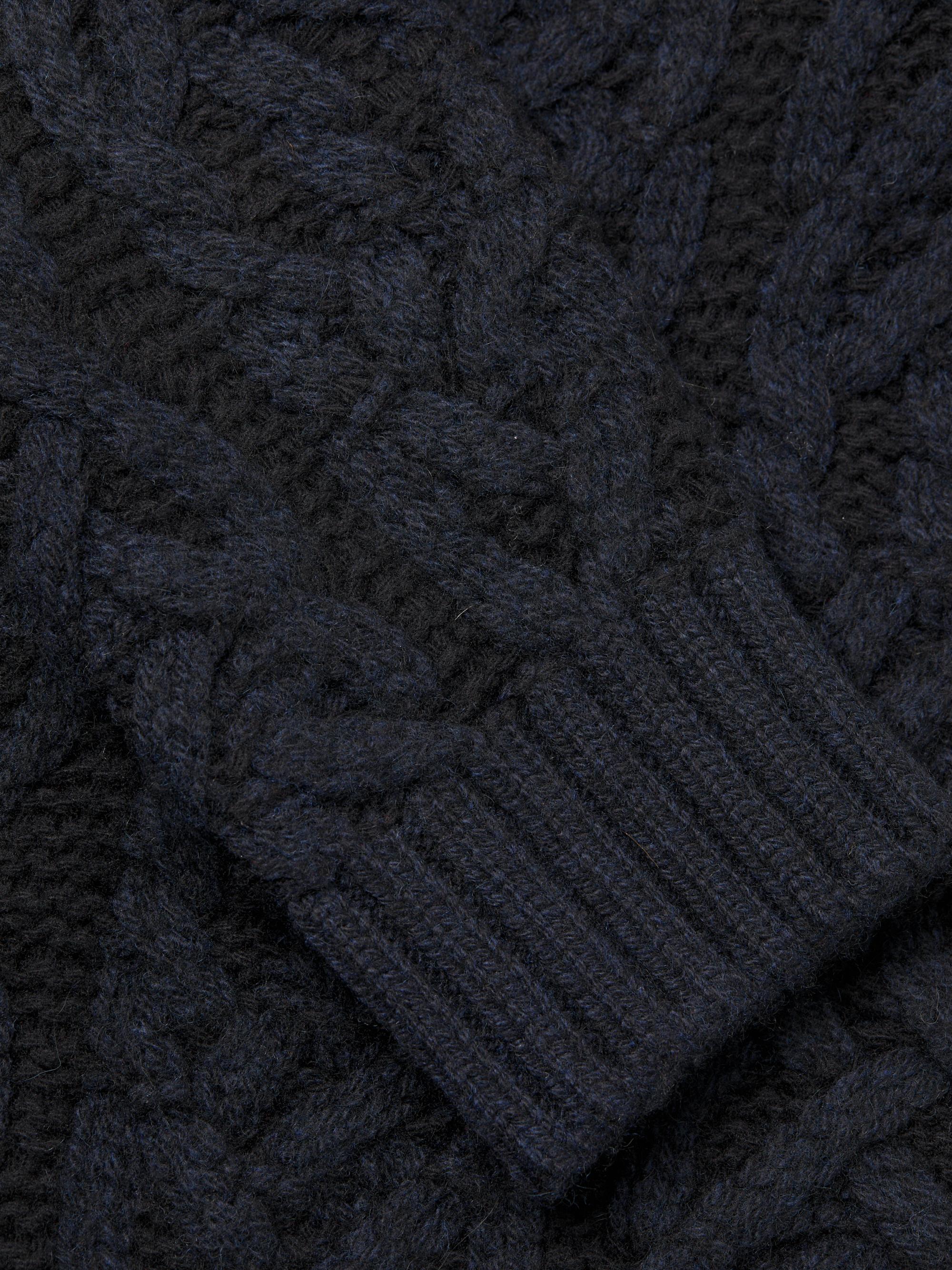 Isaia Maglia Uomo Cashmere-Wool Cable-Knit Turtleneck Sweater