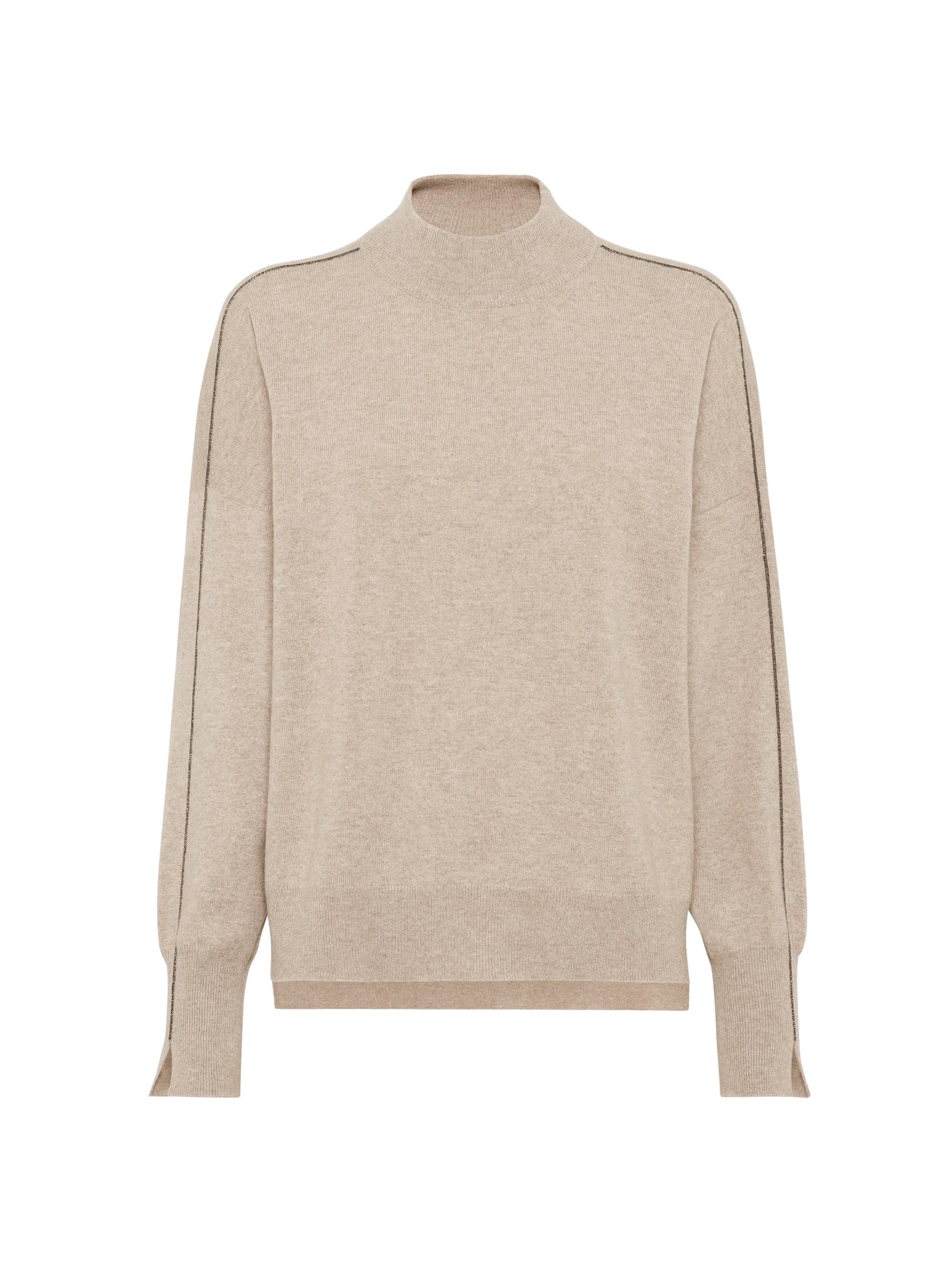 Brunello Cucinelli Women's Cashmere Mock Neck Sweater - Brown