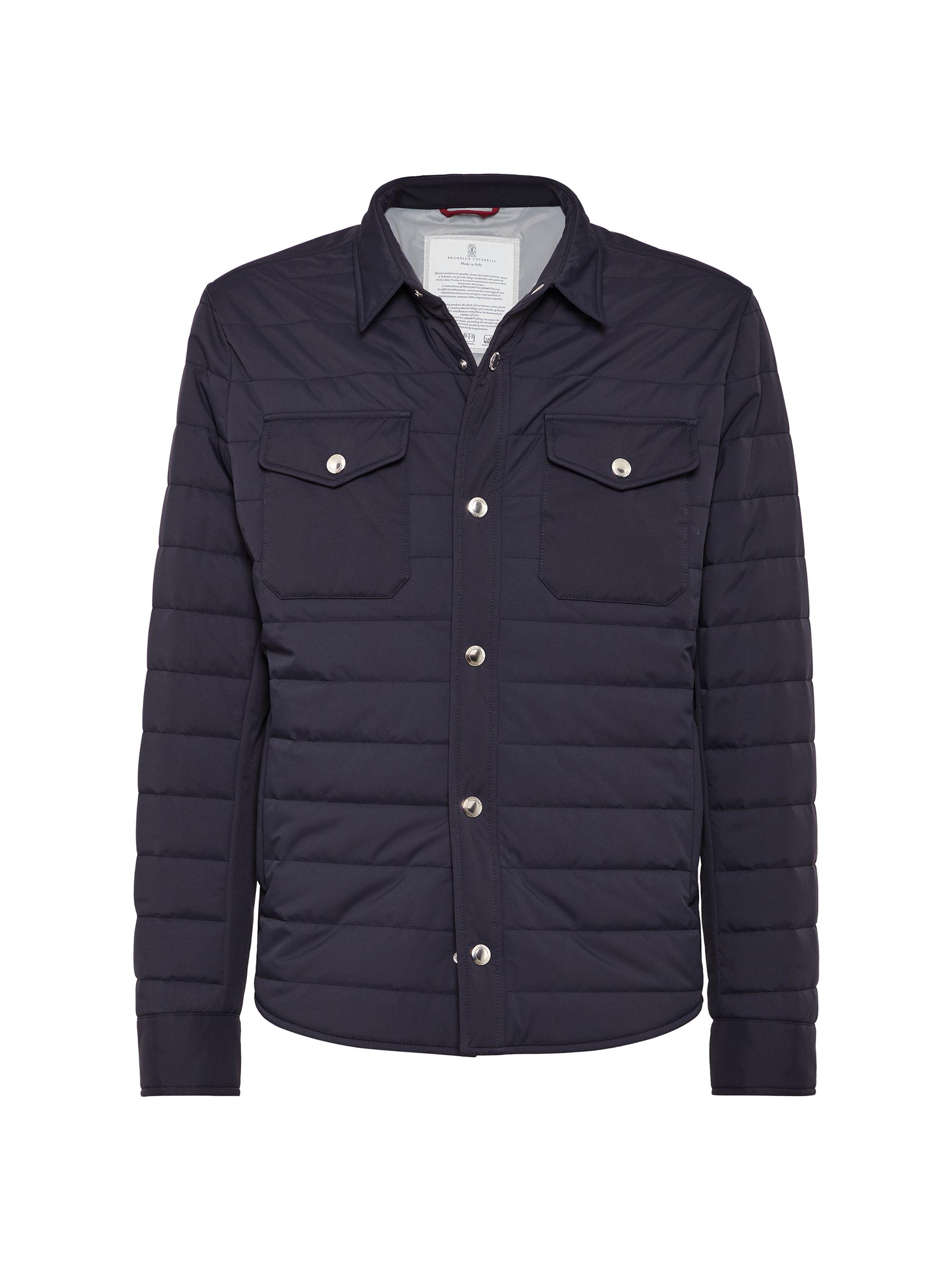 Brunello Cucinelli Men's Bonded Matte Nylon Outerwear Jacket - Blue