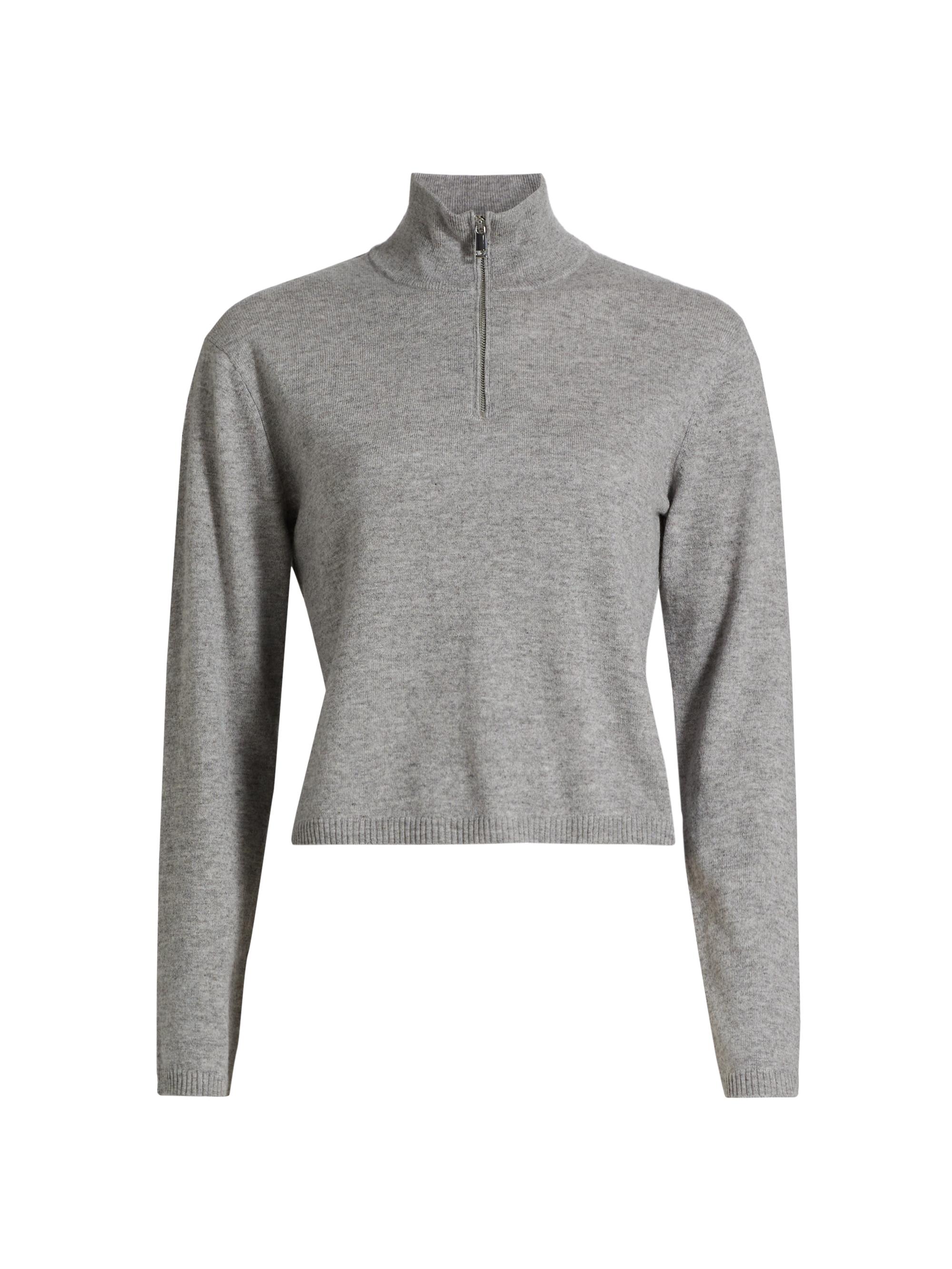 MM Max Mara Women's Tom Half-Zip Pullover - Light Grey
