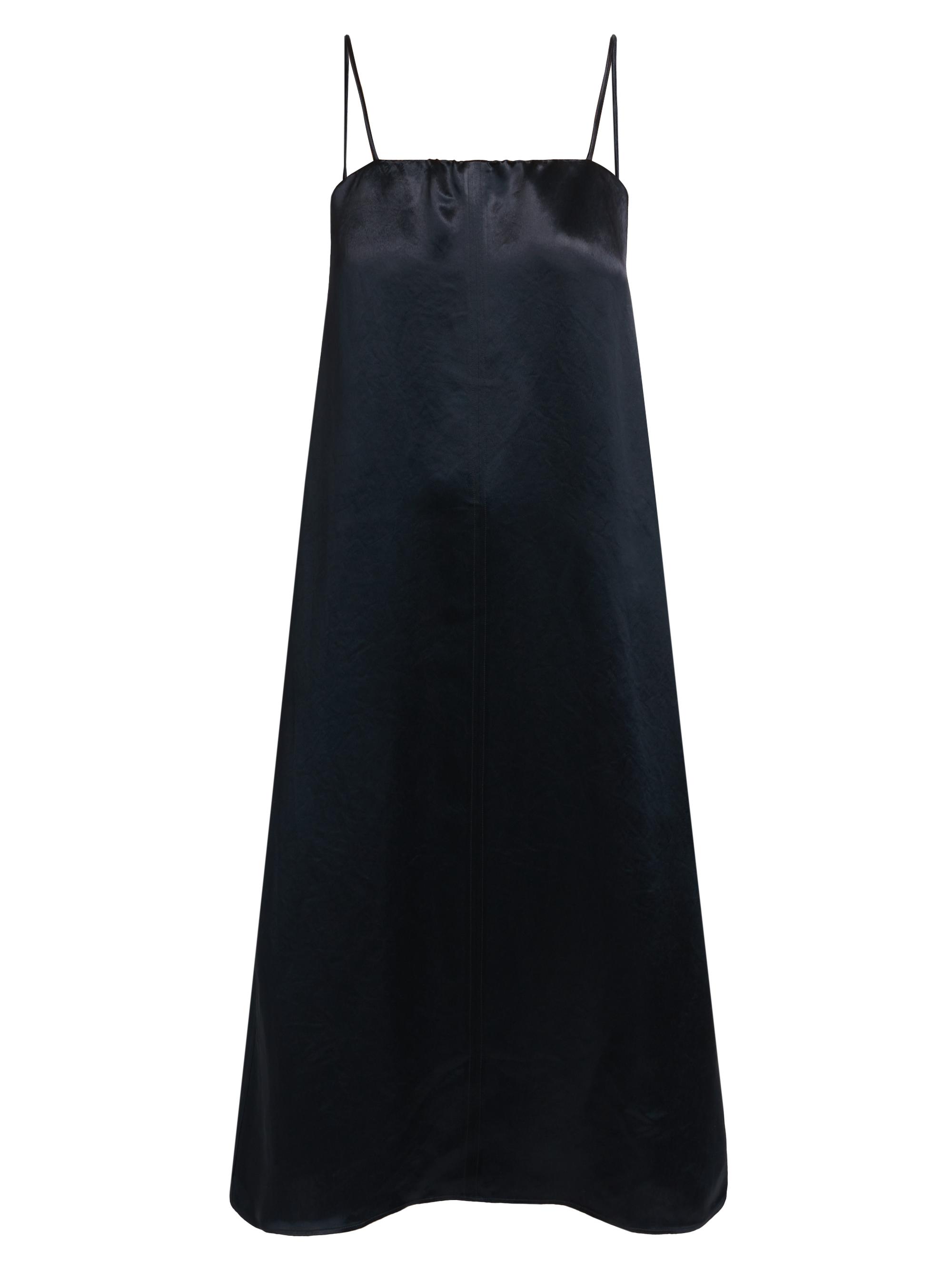 MM Max Mara Women's Aerosi Satin A-Line Midi-Dress - Navy