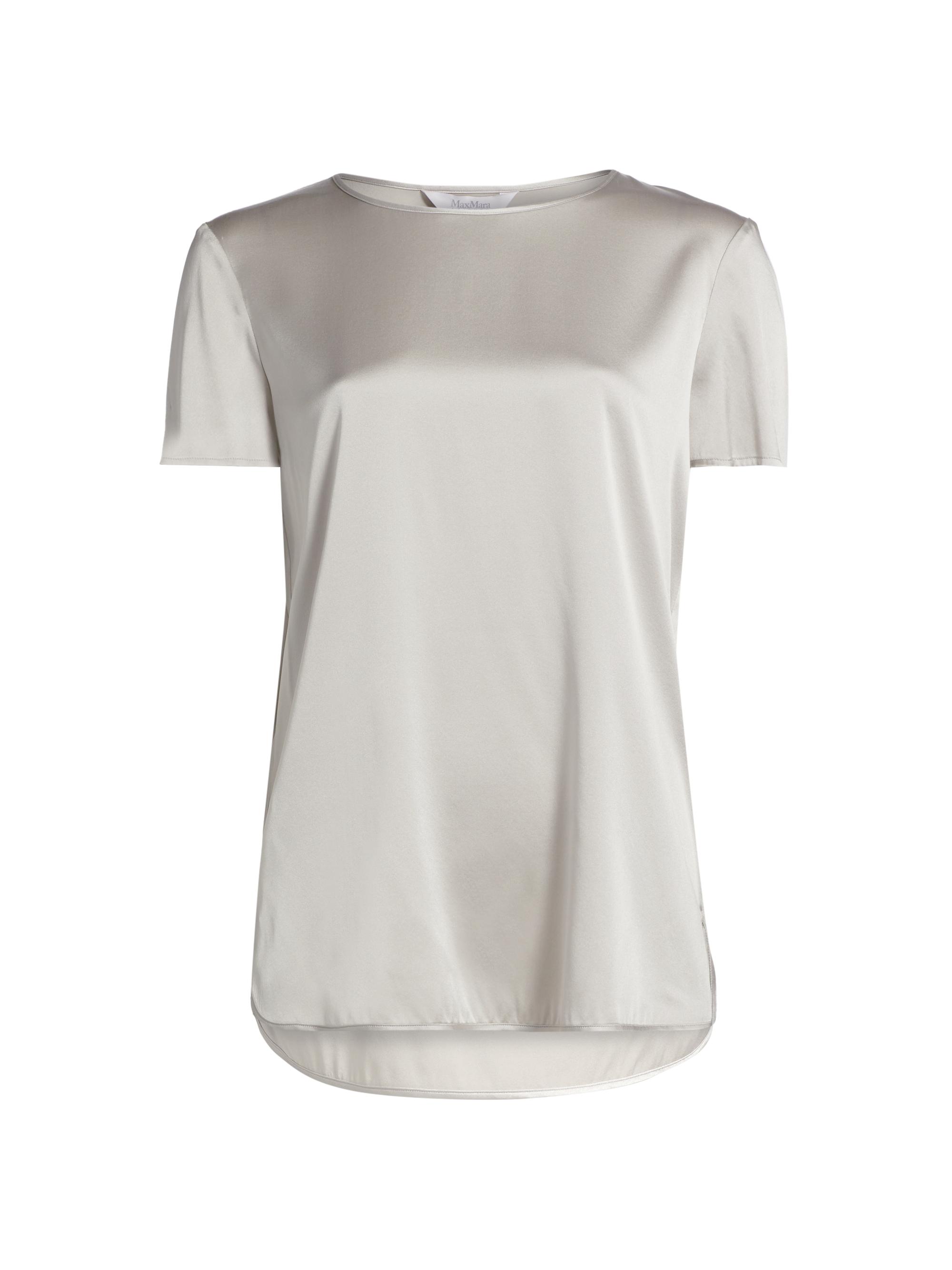 MM Max Mara Women's Cortona Silk-Blend Top - Pearl Grey