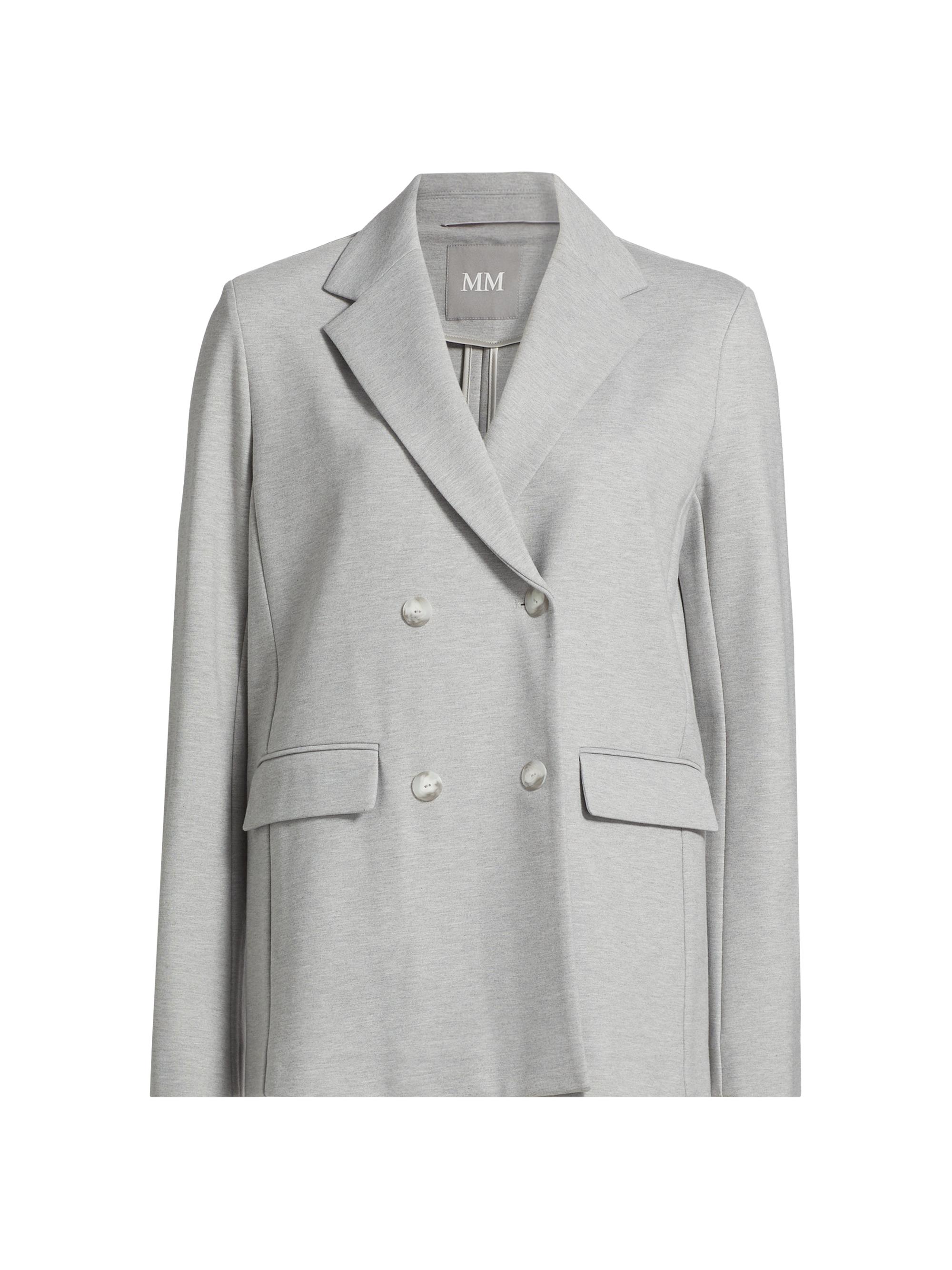 MM Max Mara Women's Marmo Jersey Double-Breasted Blazer - Light Grey