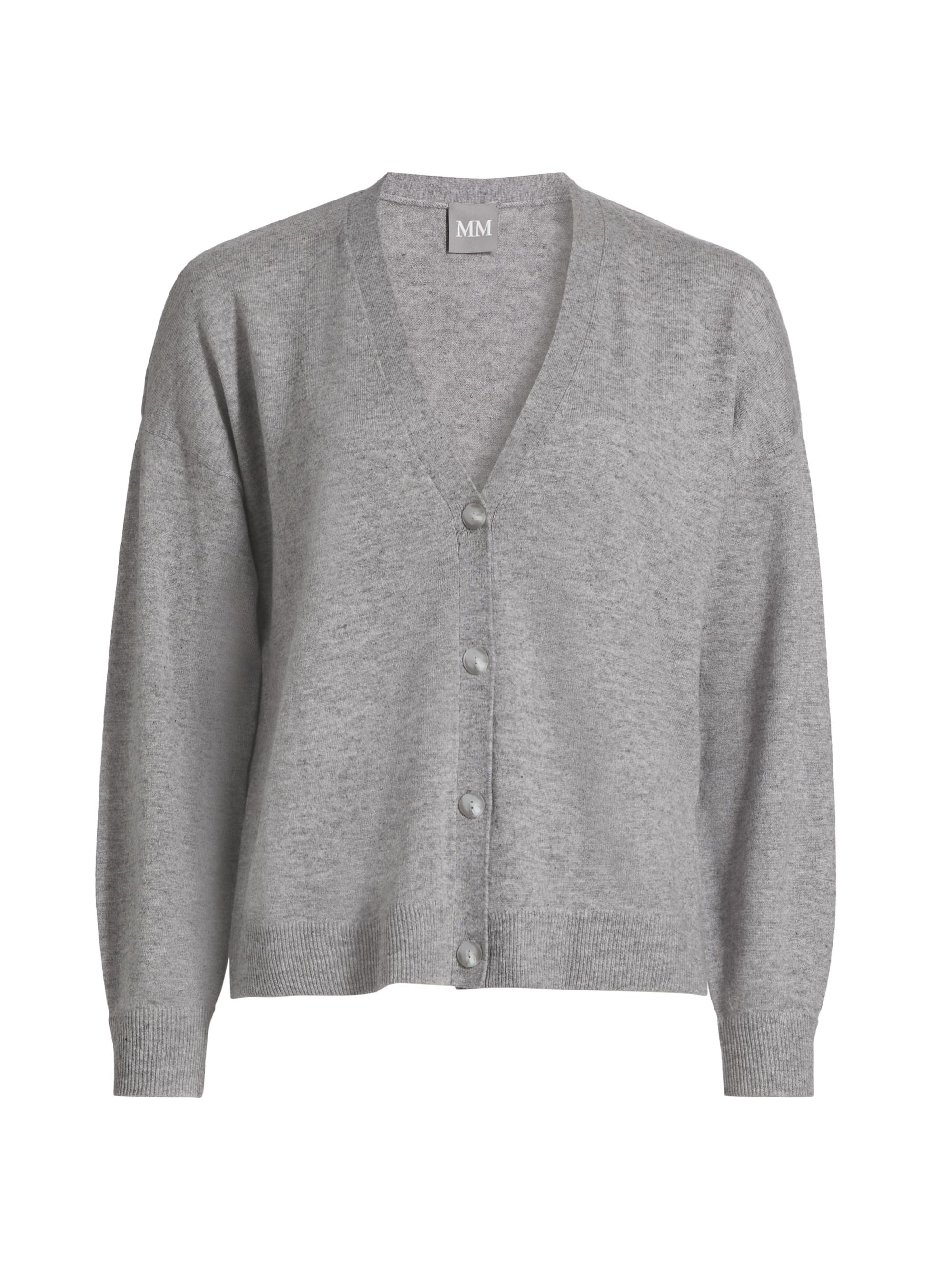 MM Max Mara Women's Magda V-Neck Cardigan - Light Grey