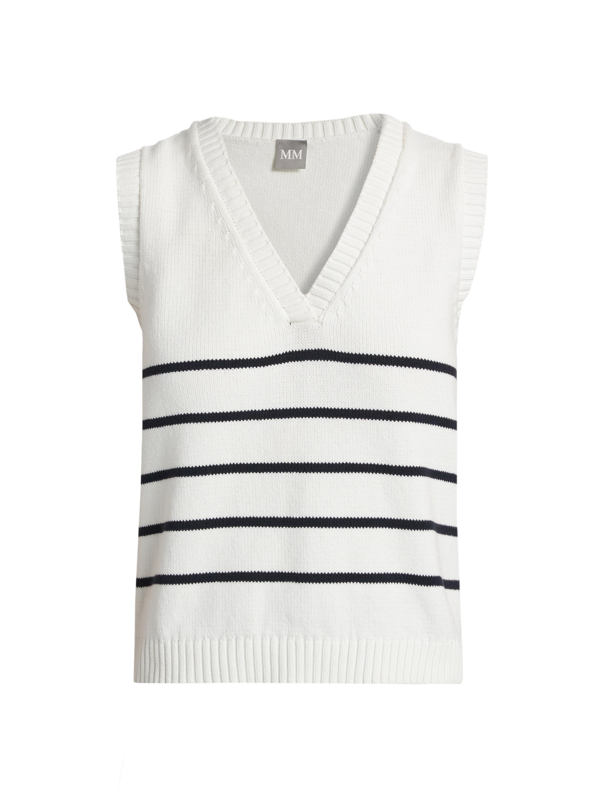 MM Max Mara Women's Scafati Stripe Sweater Vest - White