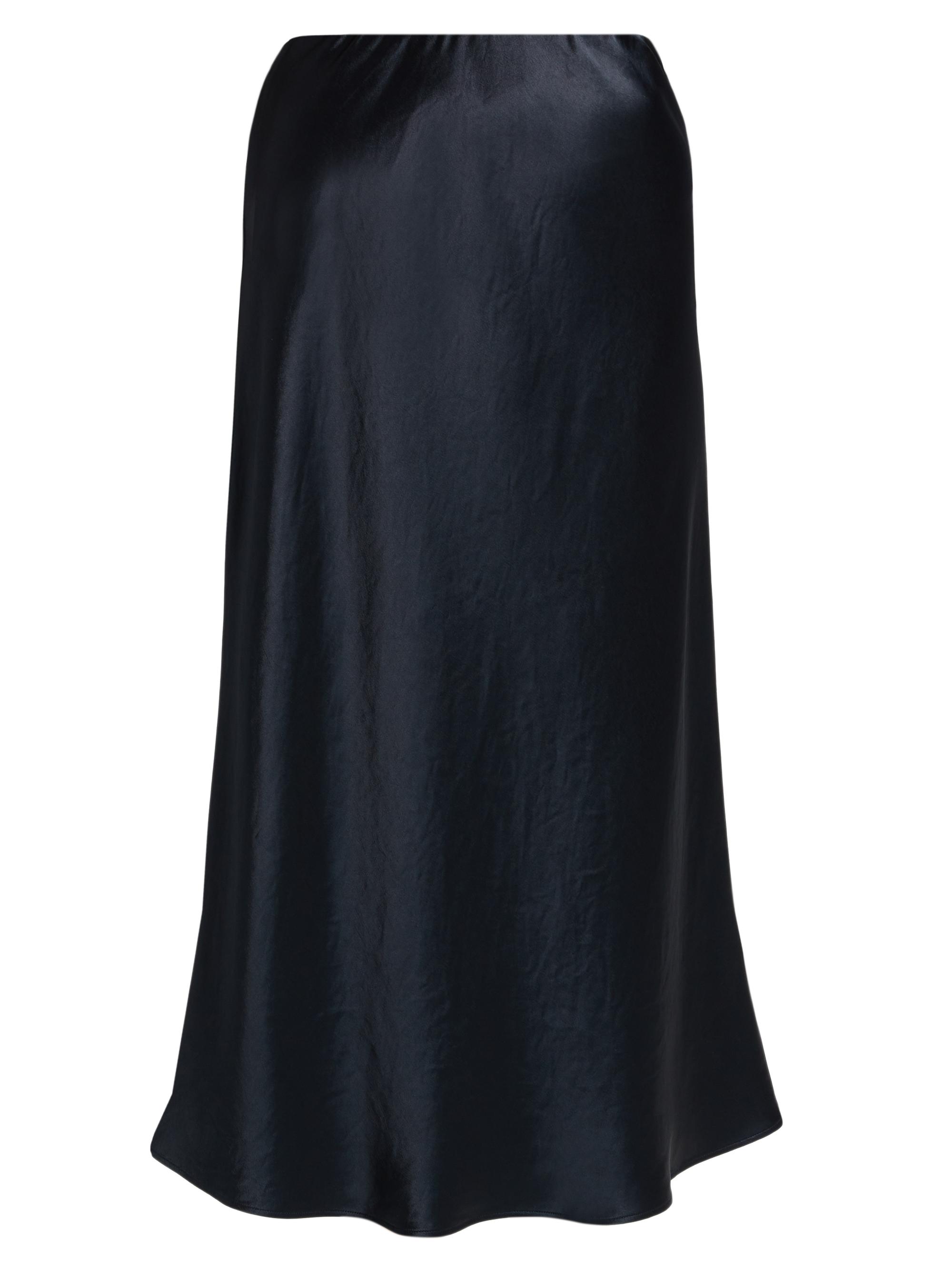 MM Max Mara Women's Alessio Satin Midi-Skirt - Navy