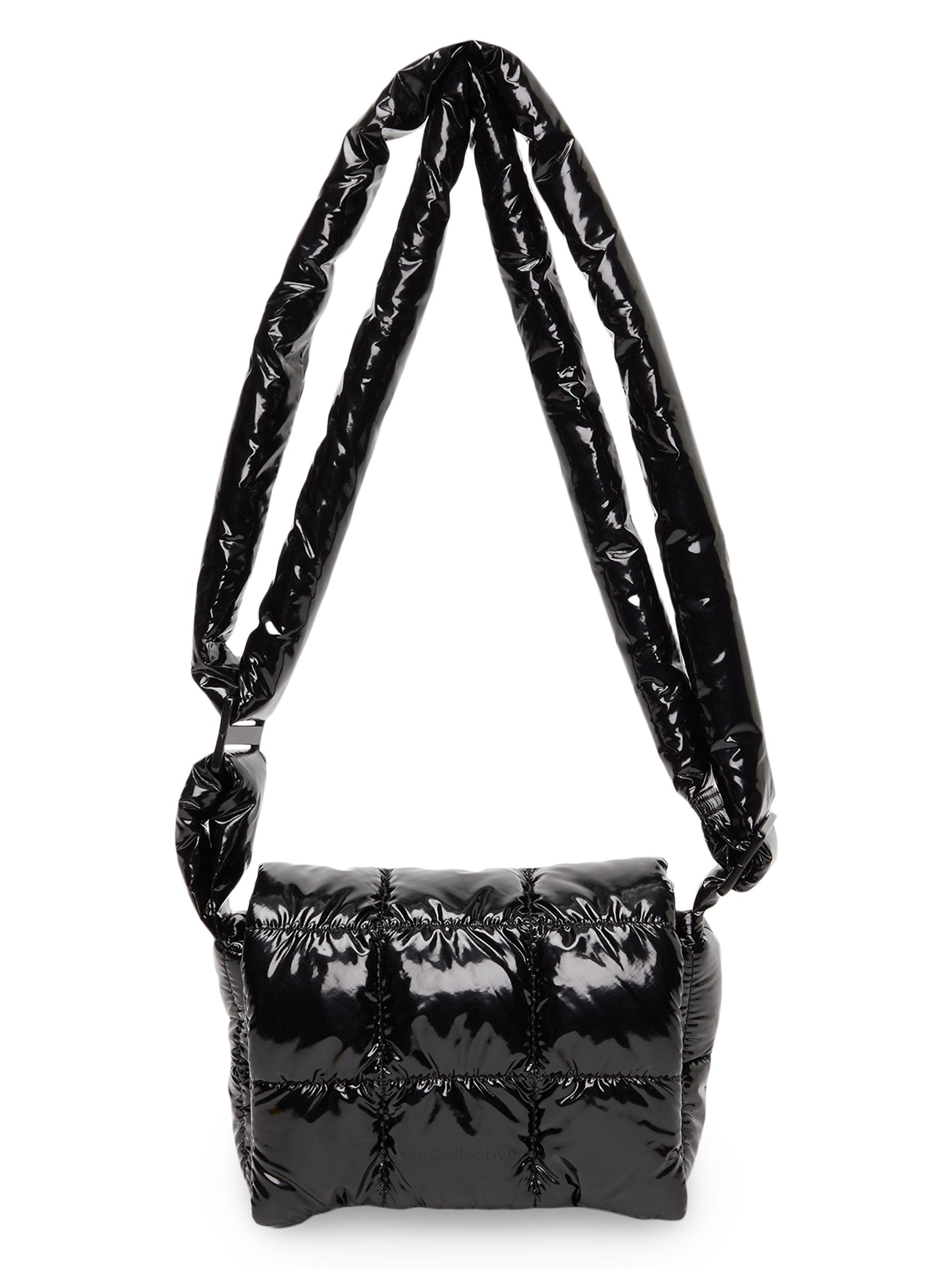 Vee Collective Women's Porter Mini Nylon Messenger Bag - Black Vinyl