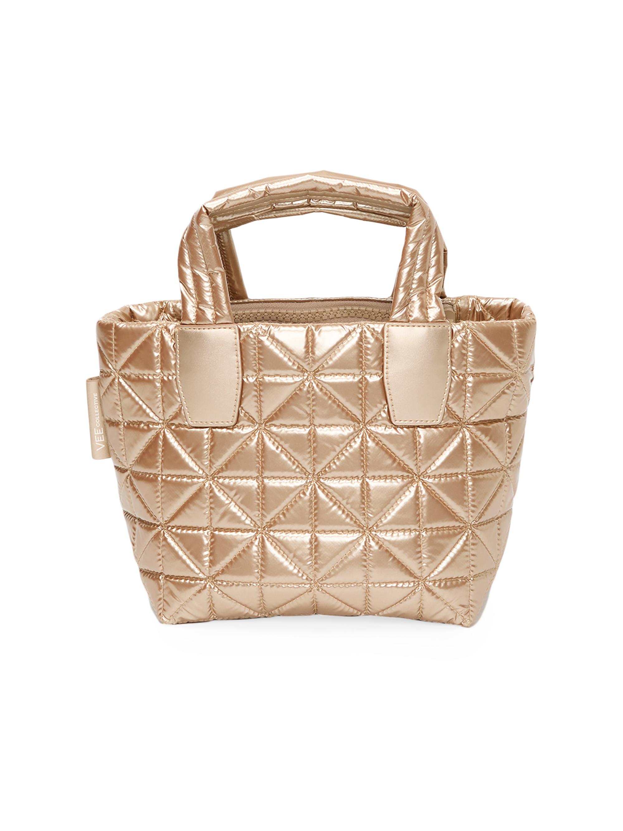 Vee Collective Women's Metallic Nylon Tote - Gold Metallic