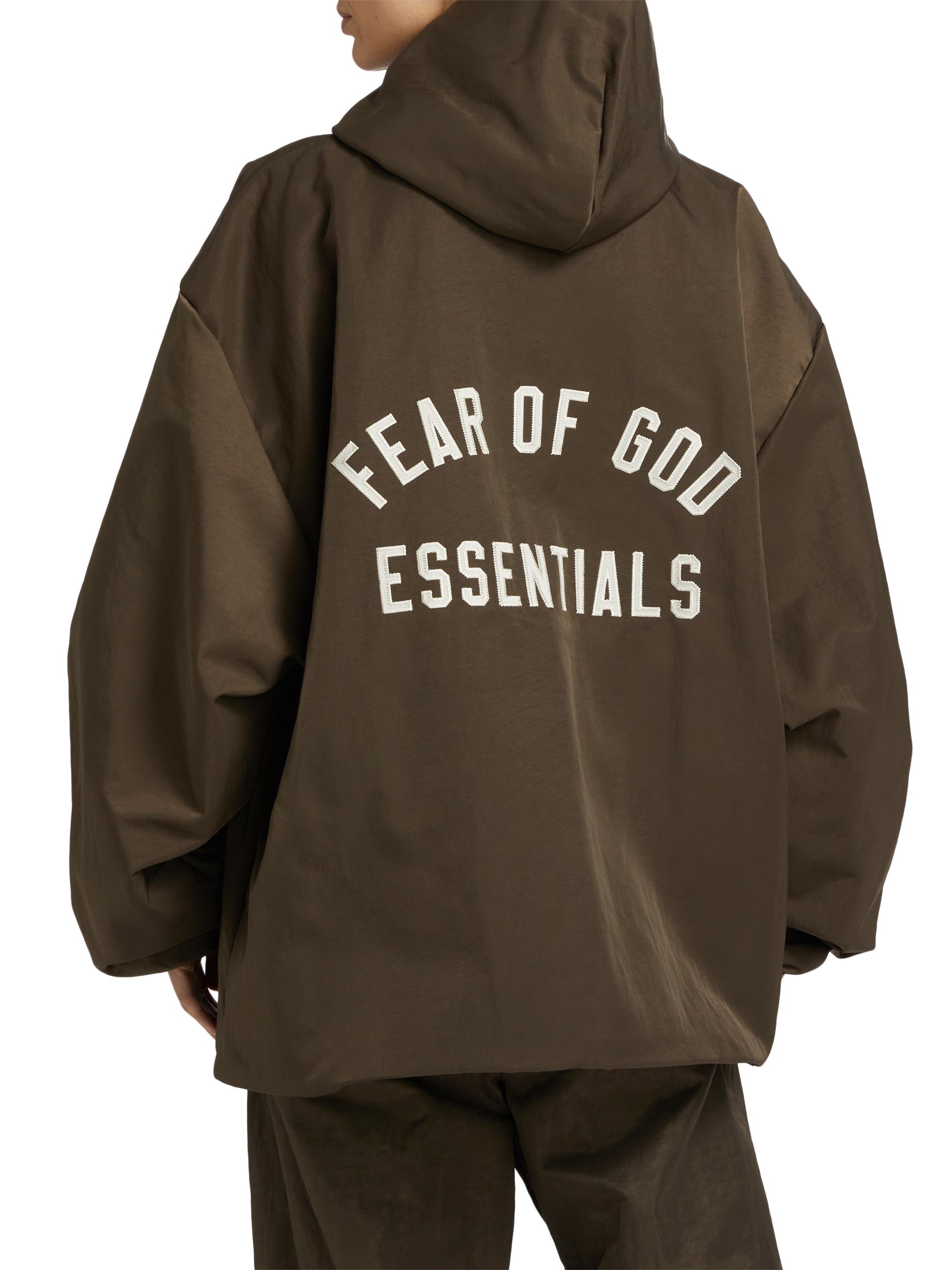 Fear of God Essentials Coaches Hooded Nylon Jacket | Saks Fifth Avenue