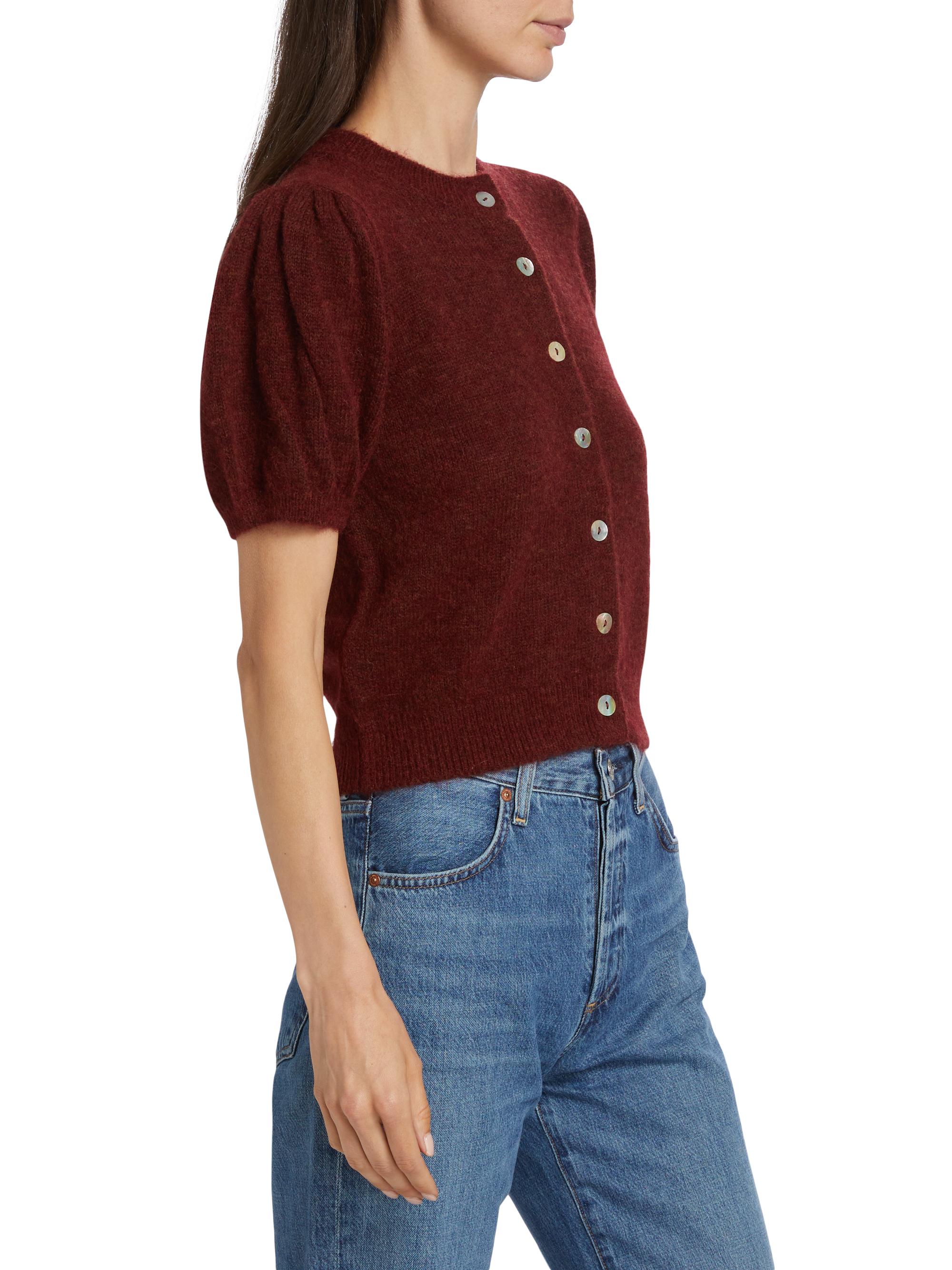 DÔEN Anisa Alpaca-Wool Puff-Sleeve Cardigan | Saks Fifth Avenue