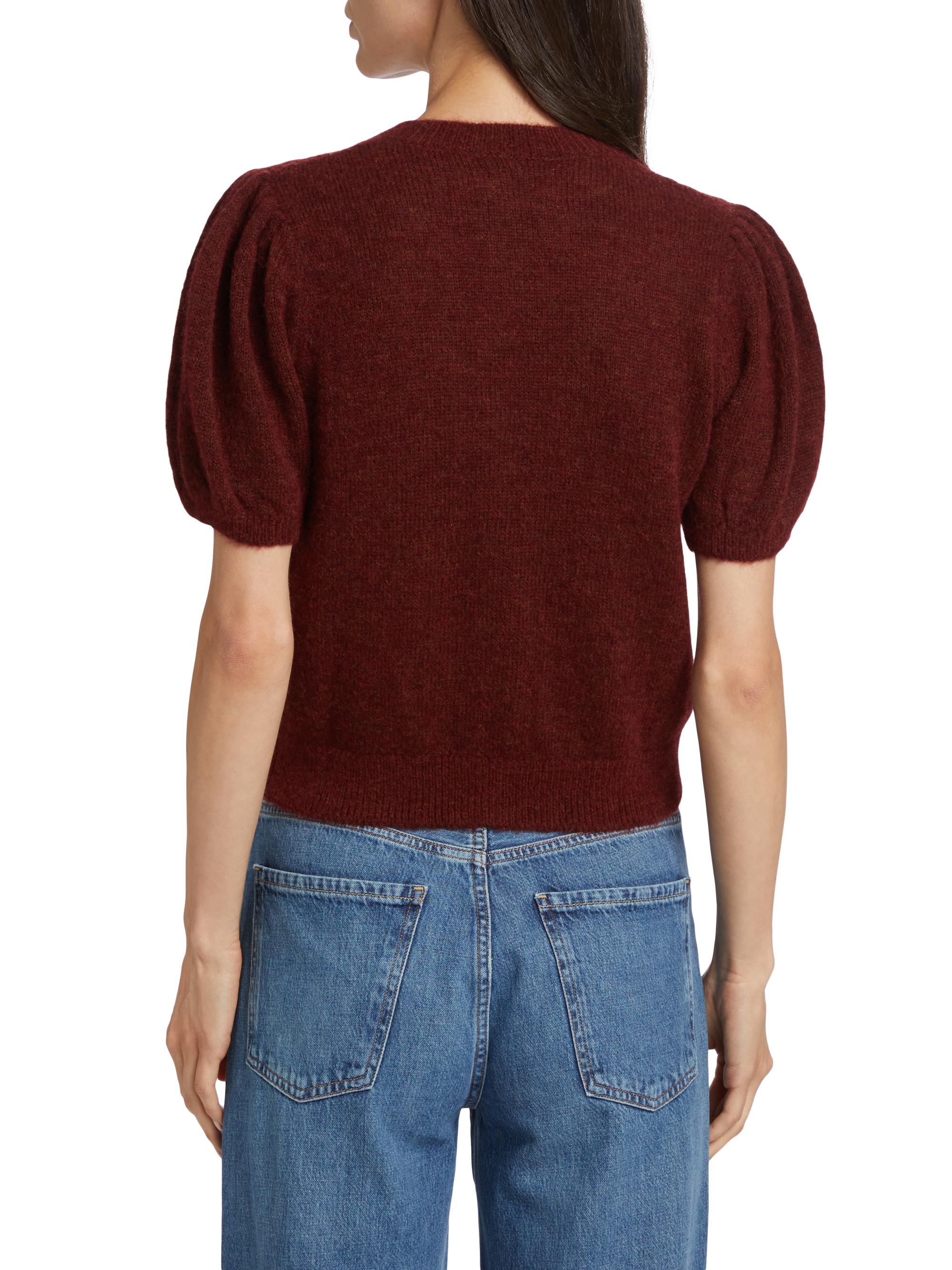 DÔEN Anisa Alpaca-Wool Puff-Sleeve Cardigan | Saks Fifth Avenue