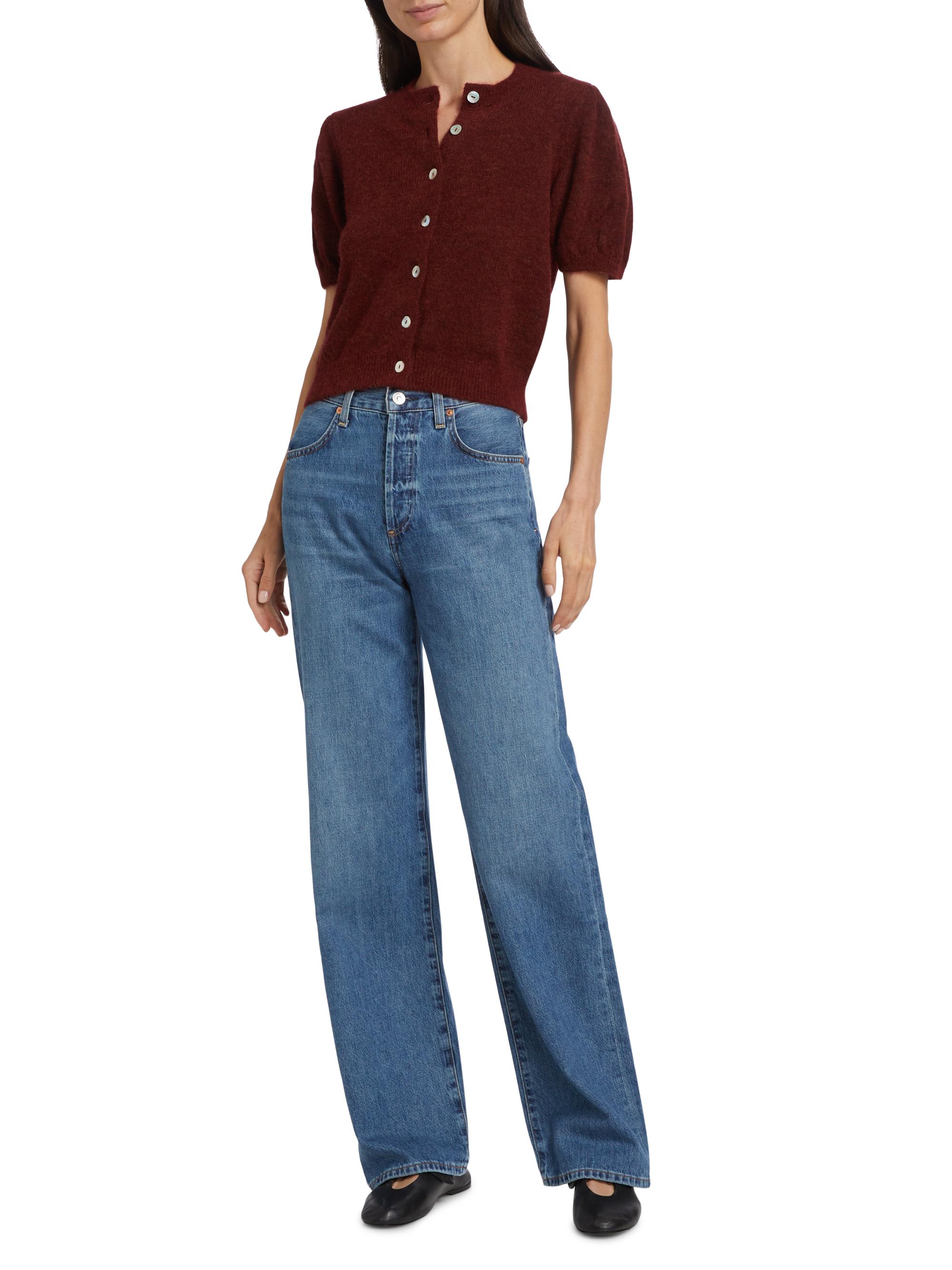 DÔEN Anisa Alpaca-Wool Puff-Sleeve Cardigan | Saks Fifth Avenue