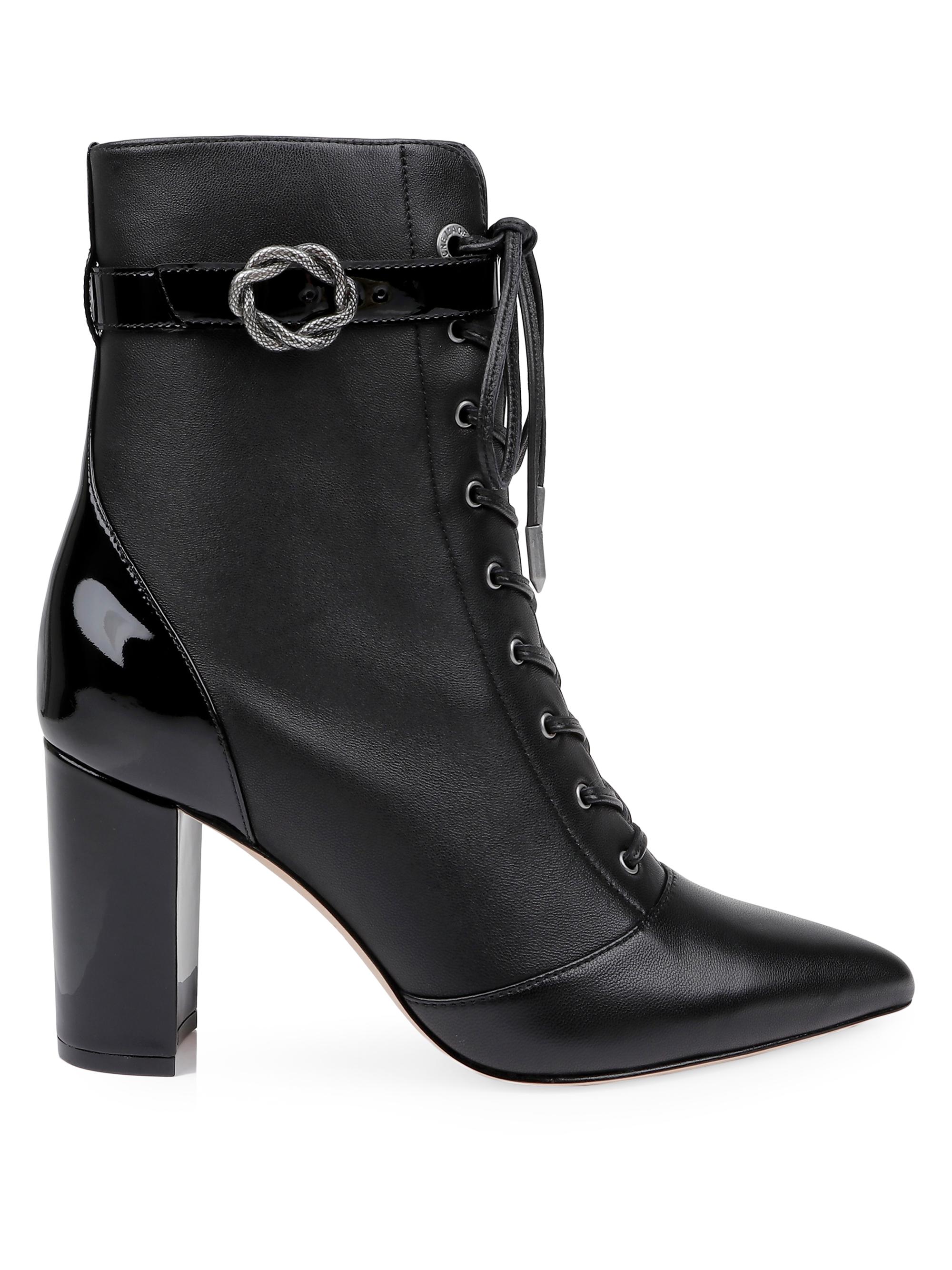 L'AGENCE Women's Elegante 5MM Leather Booties - Black Leather