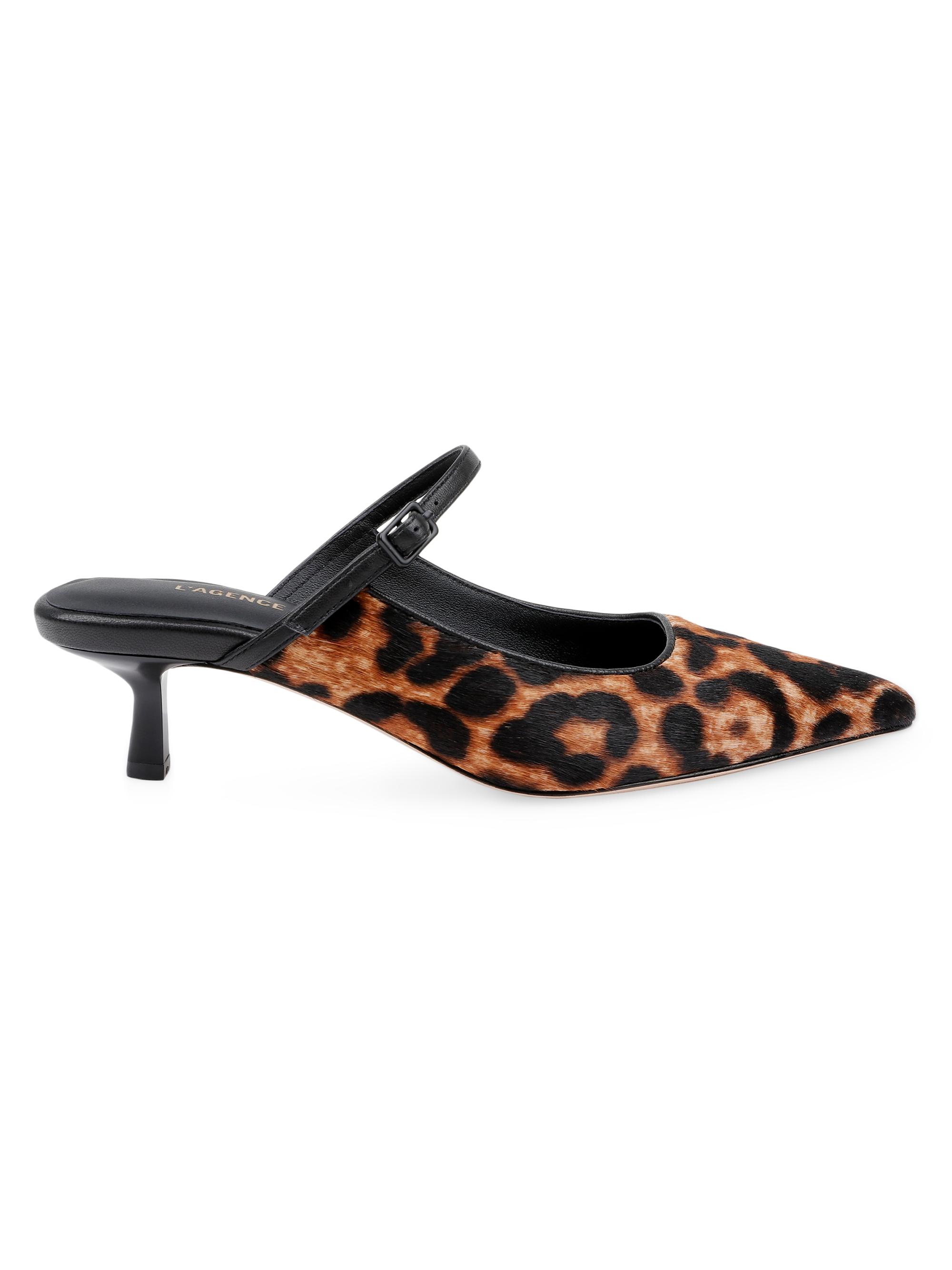 L'AGENCE Women's Edith 45MM Leopard Calf Hair Pumps - Leopard