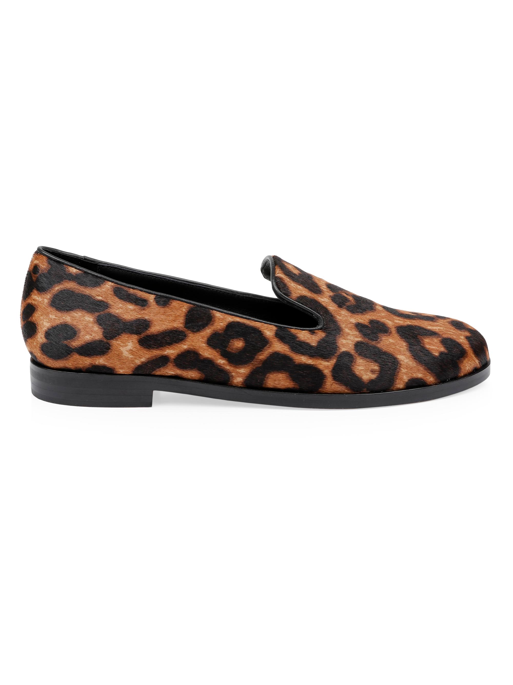 L'AGENCE Women's Dominik II Calf Hair Loafers - Leopard